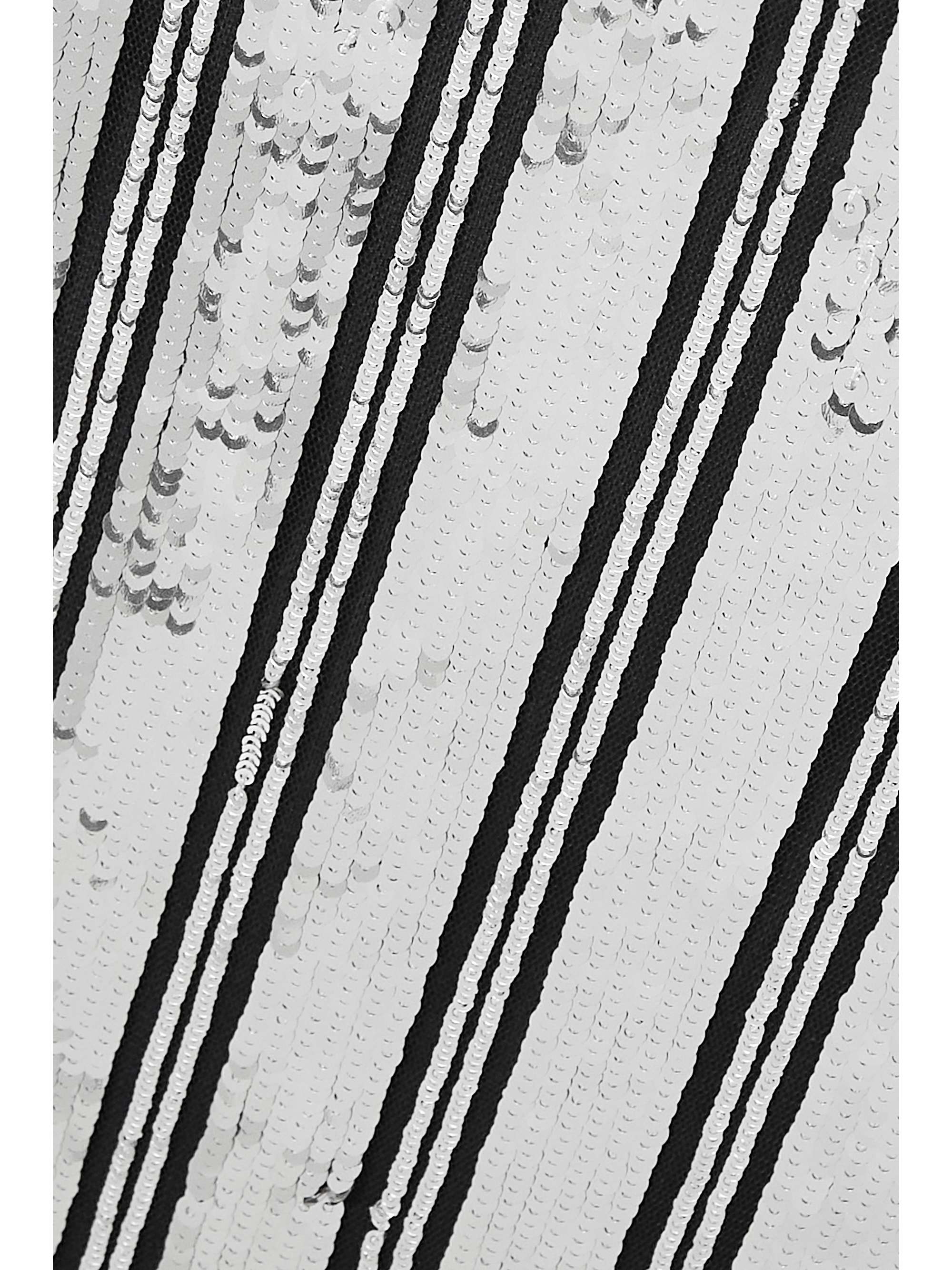 GALVAN Stargaze striped sequined tulle maxi dress