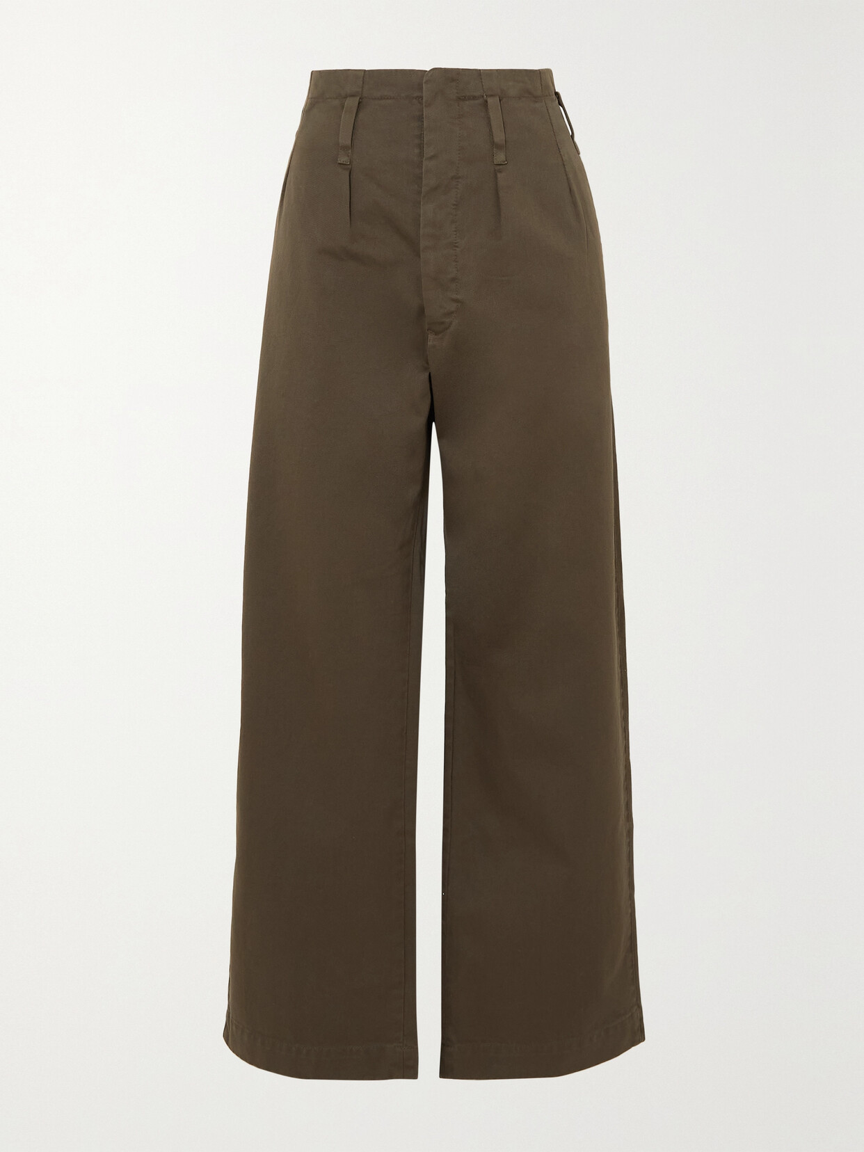 Fortela Fiona Cotton-twill Straight-leg Pants In Brown