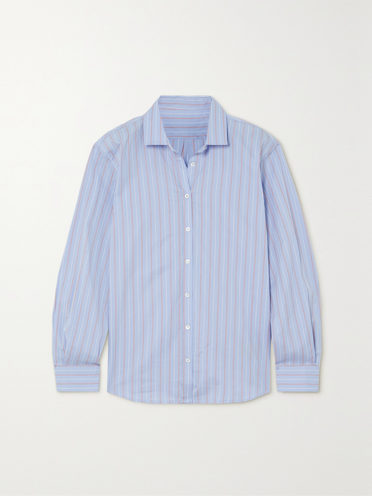 Fortela - Catherine Striped Cotton-blend Poplin Shirt - Blue