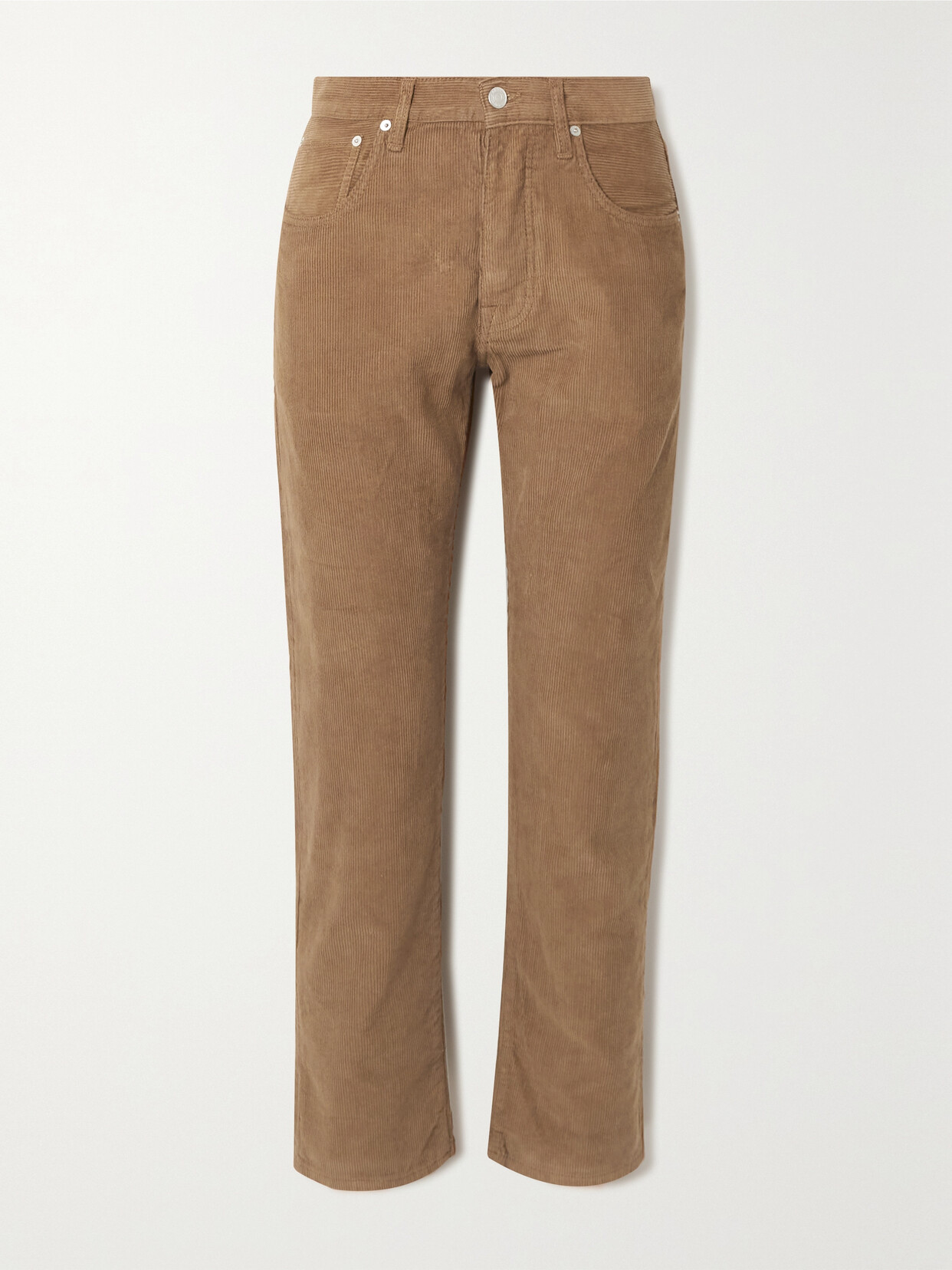 Fortela John Cotton-corduroy Straight-leg Pants - Brown