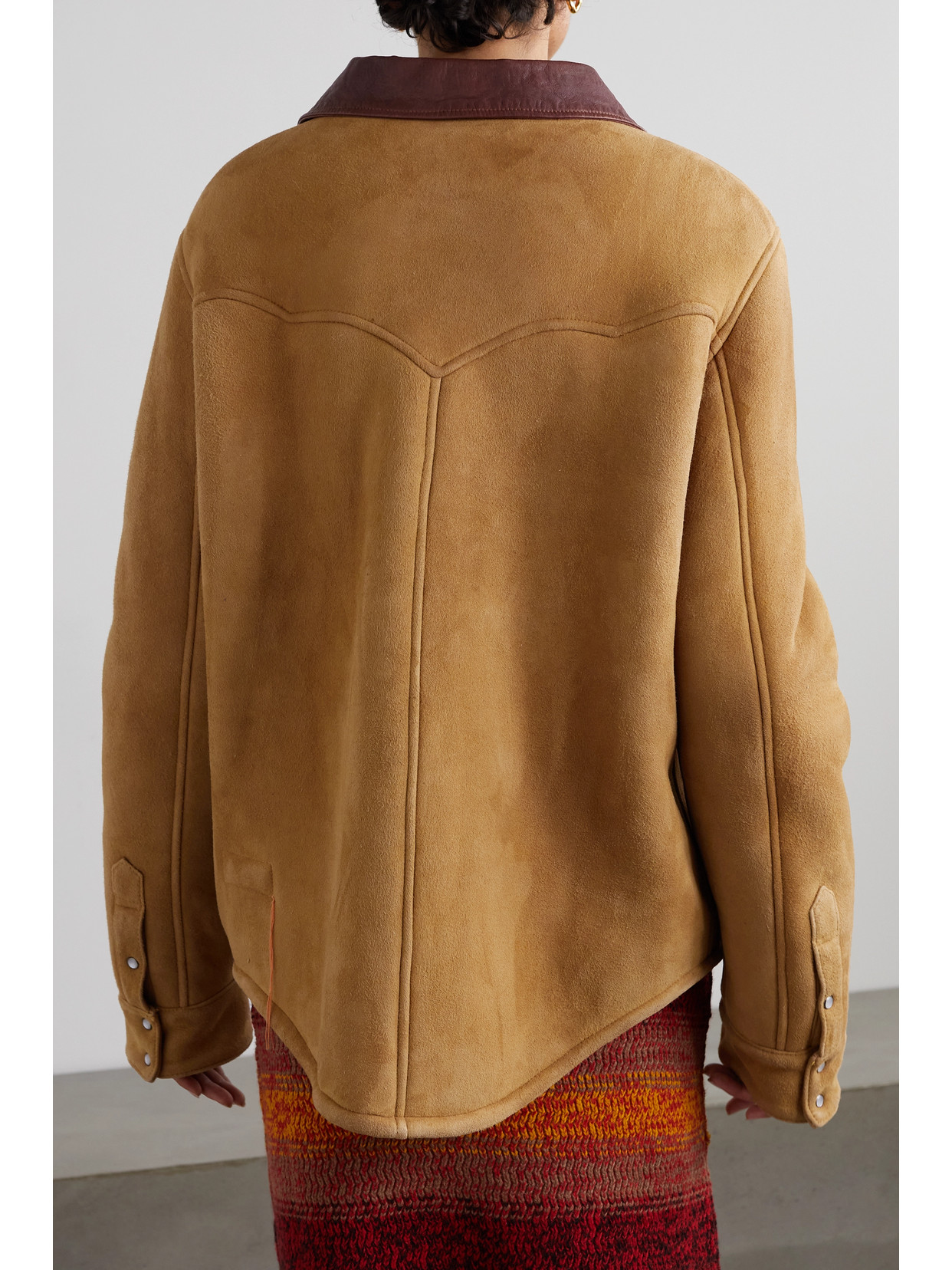 FORTELA LEATHER-TRIMMED SHEARLING JACKET