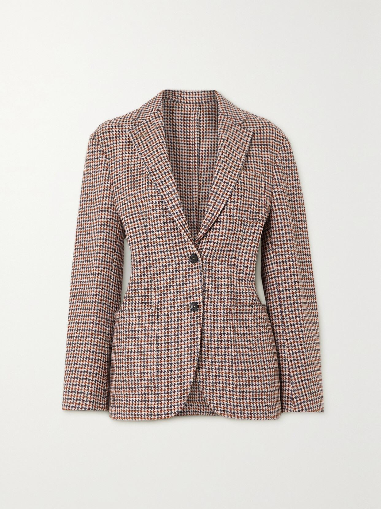 Fortela Bella Prince Of Wales Wool Blazer In Red