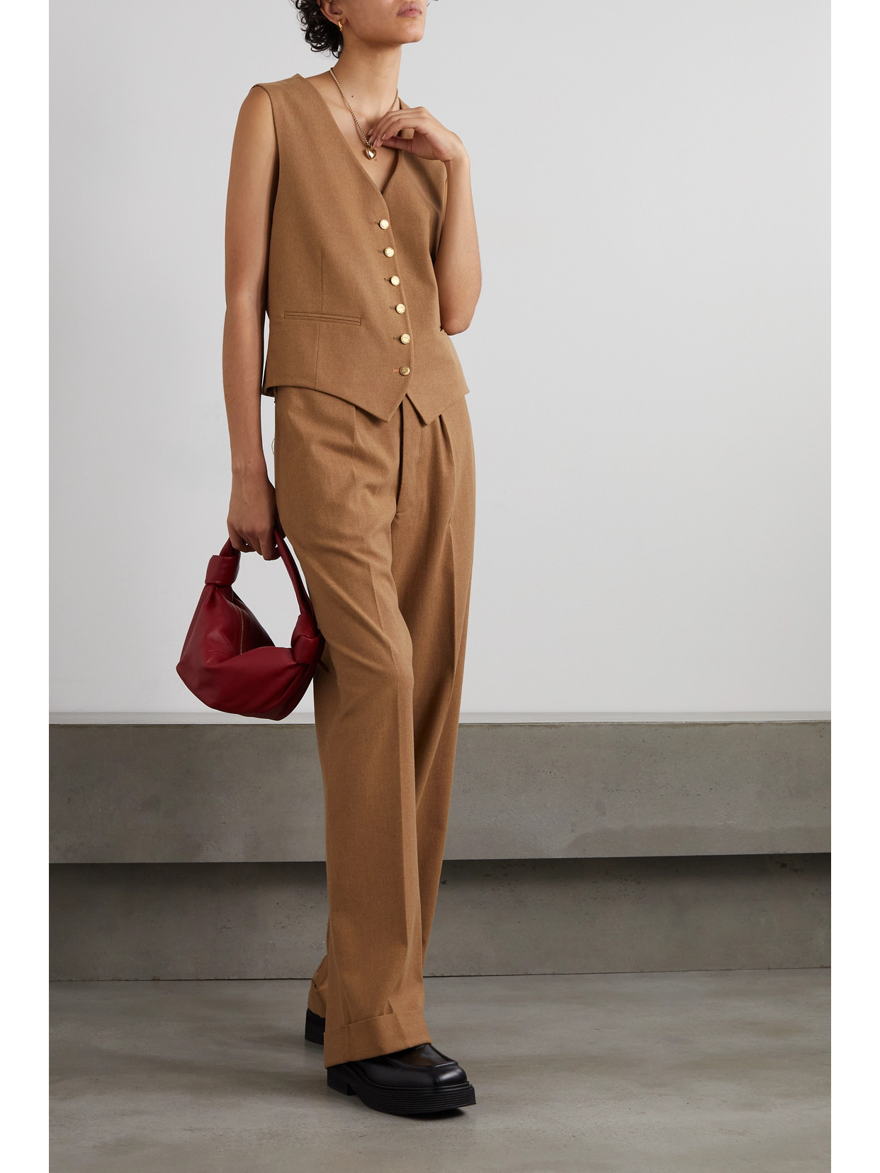 Fortela Demi Woven Vest In Brown ModeSens