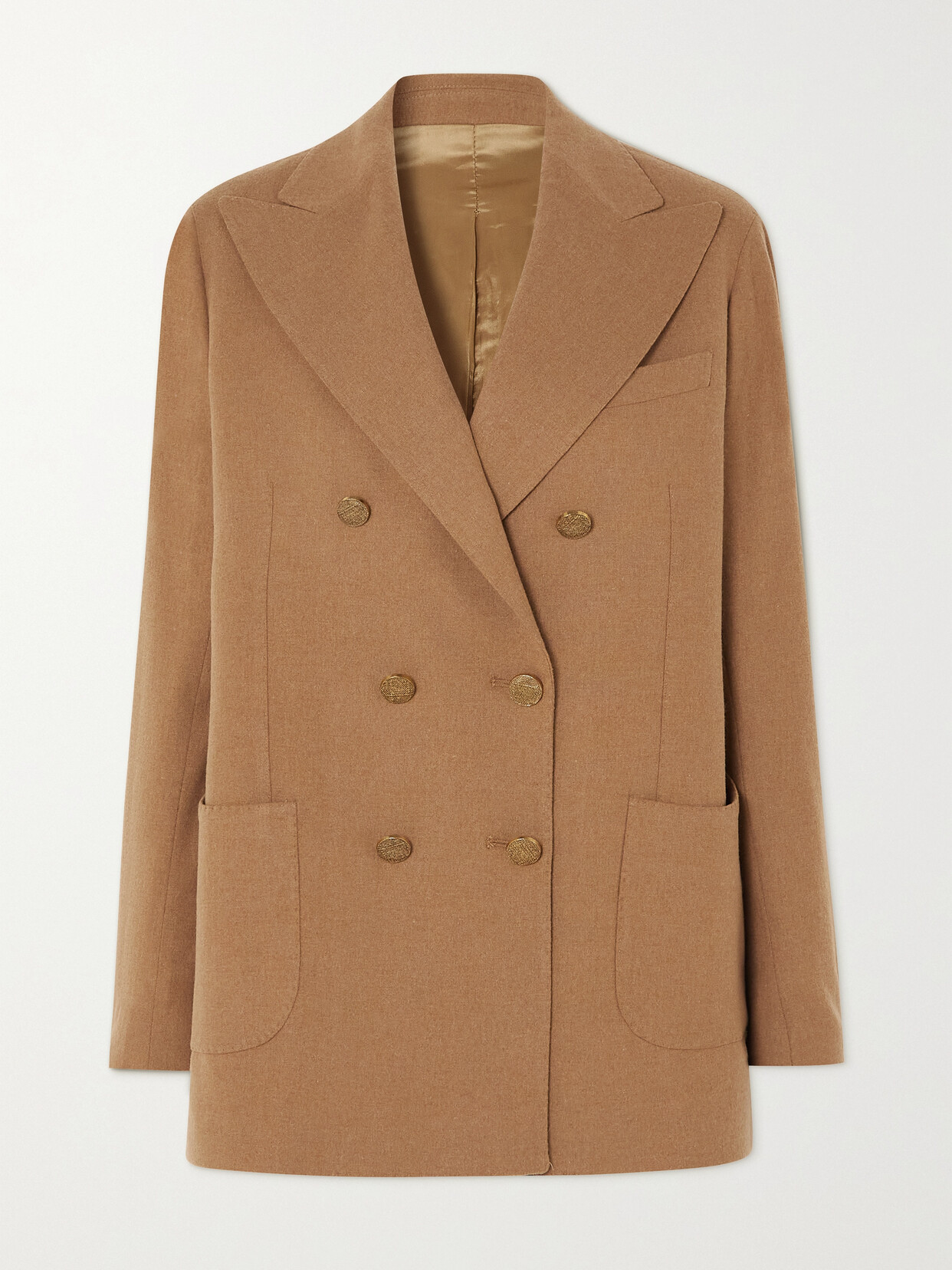 Fortela Bobbie Double-breasted Woven Blazer - Brown