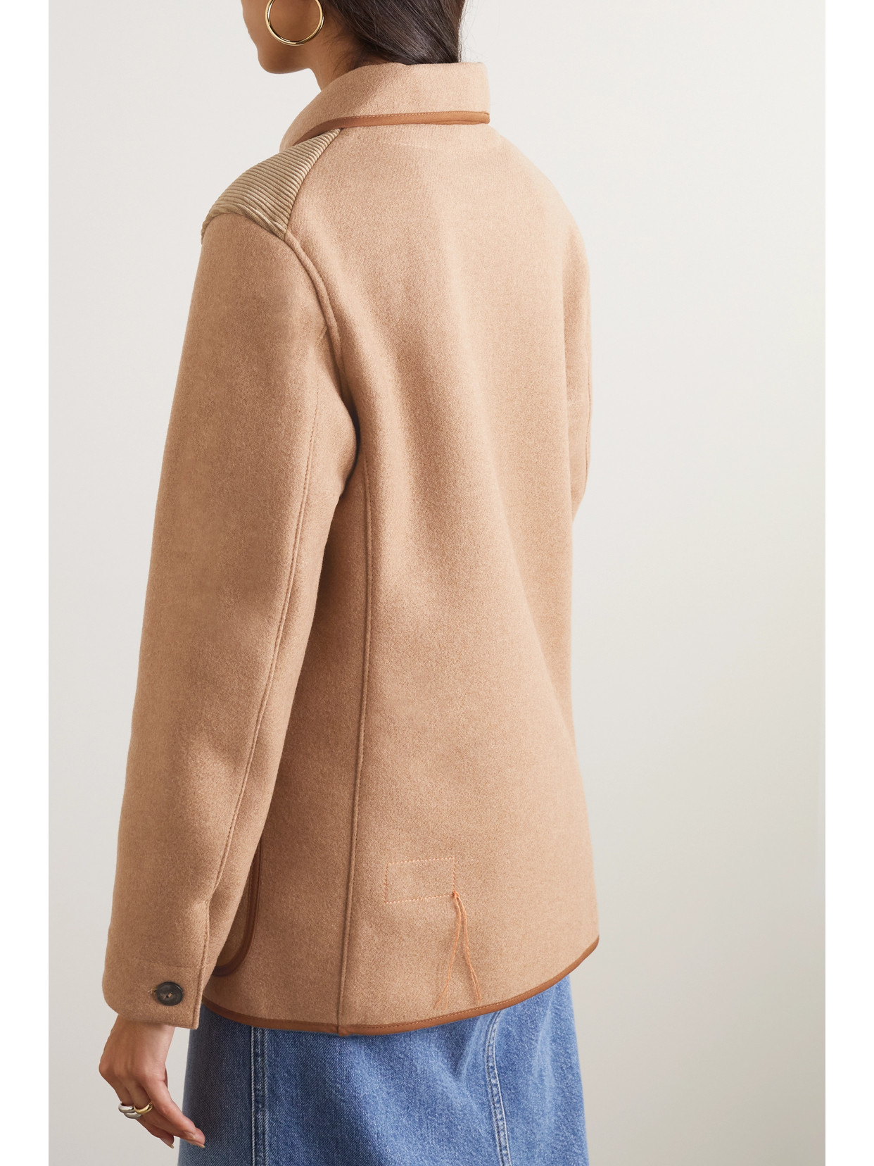 FORTELA BESS CORDUROY-TRIMMED WOOL-BLEND JACKET
