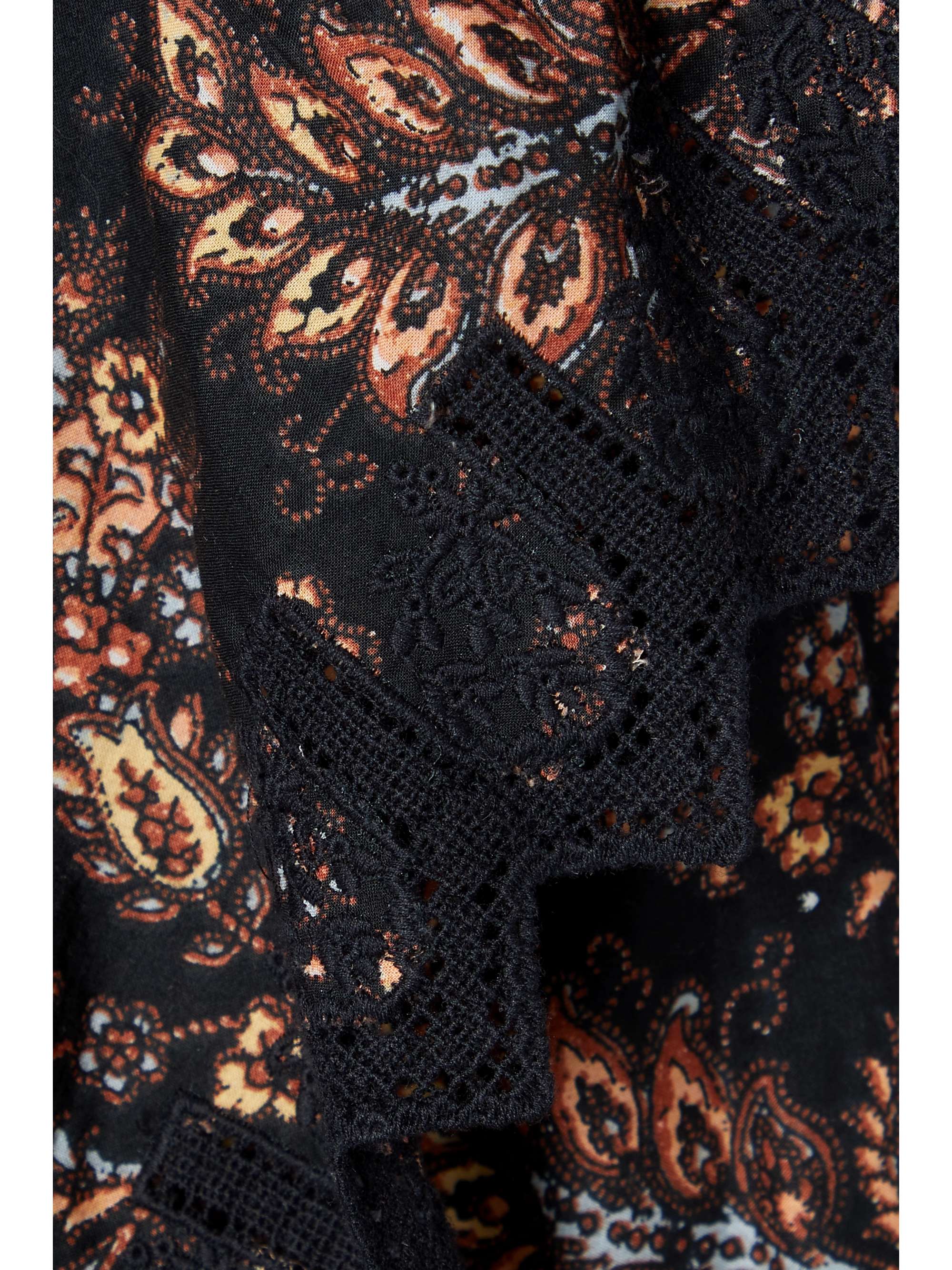 ULLA JOHNSON Jacqueline tiered lace-trimmed paisley-print cotton midi dress