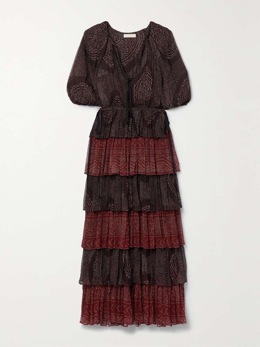 Ulla Johnson Emi Tiered Printed Silk-crepon Maxi Dress