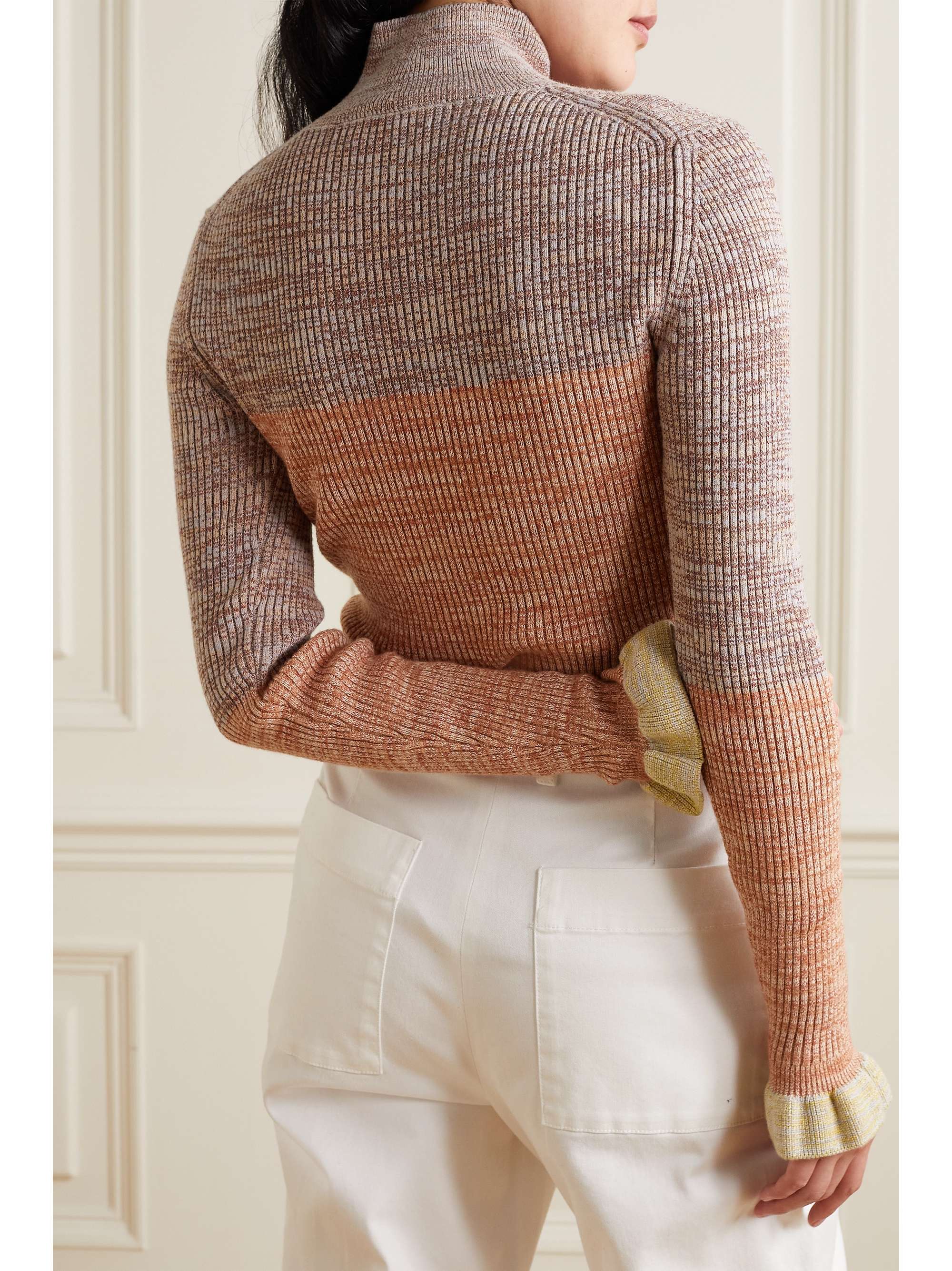 ULLA JOHNSON Violette striped ribbed-knit turtleneck sweater | NET-A-PORTER