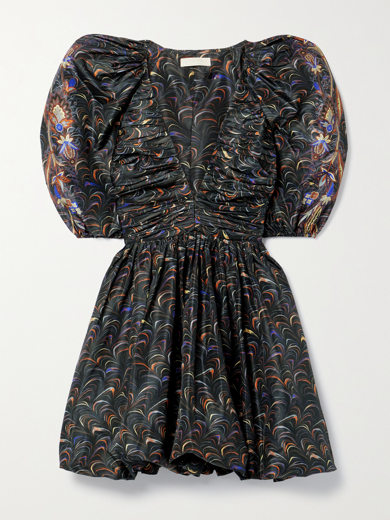 Ulla Johnson Gwen Elbow Puff-sleeve Mini Dress In Black