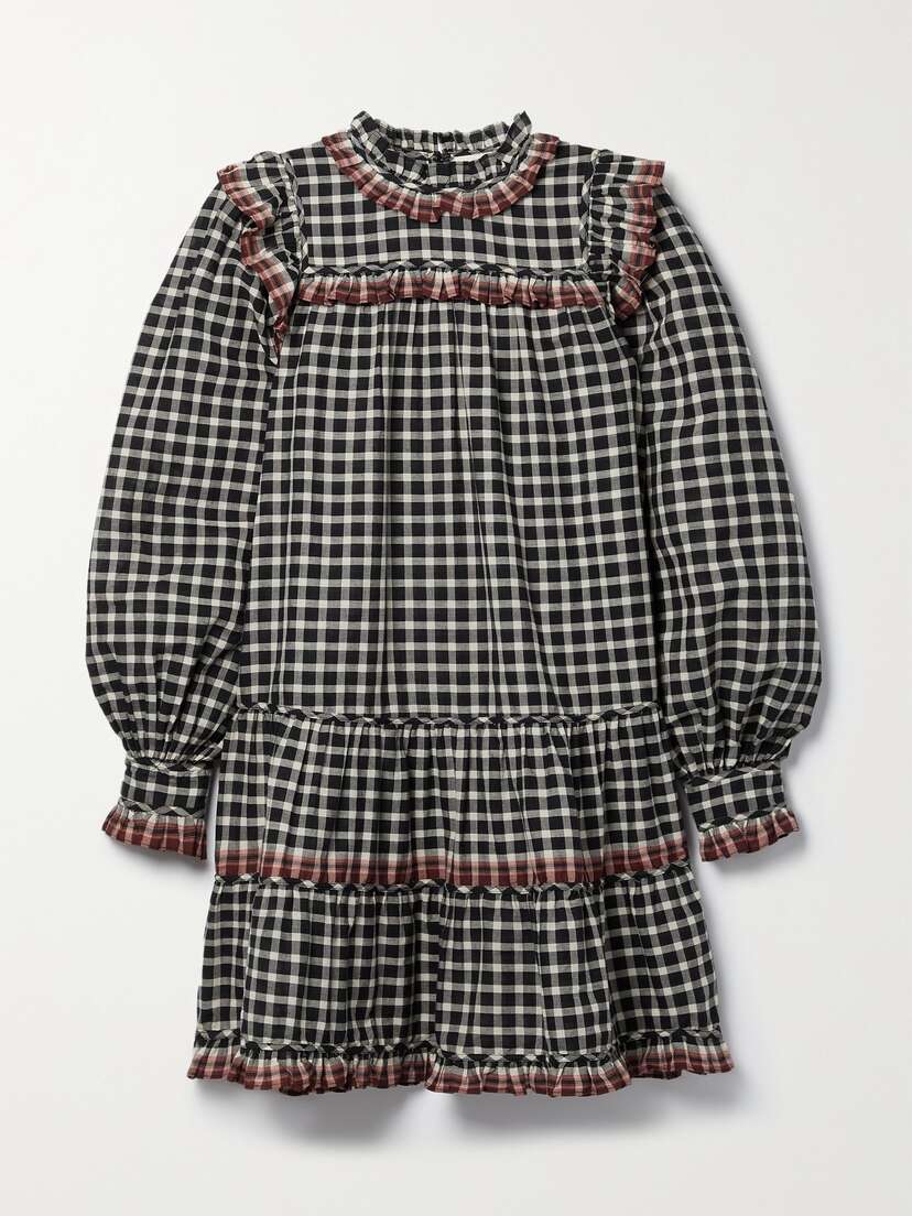 Ulla Johnson Elm Ruffled Checked Cotton-poplin Mini Dress