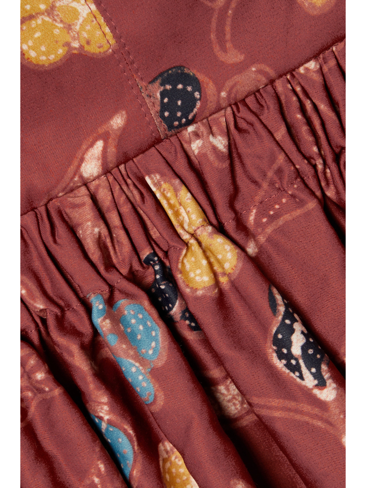 Ulla Johnson Gabrielle Cutout Tie-detailed Floral-print Matte-satin Dress In Burgundy