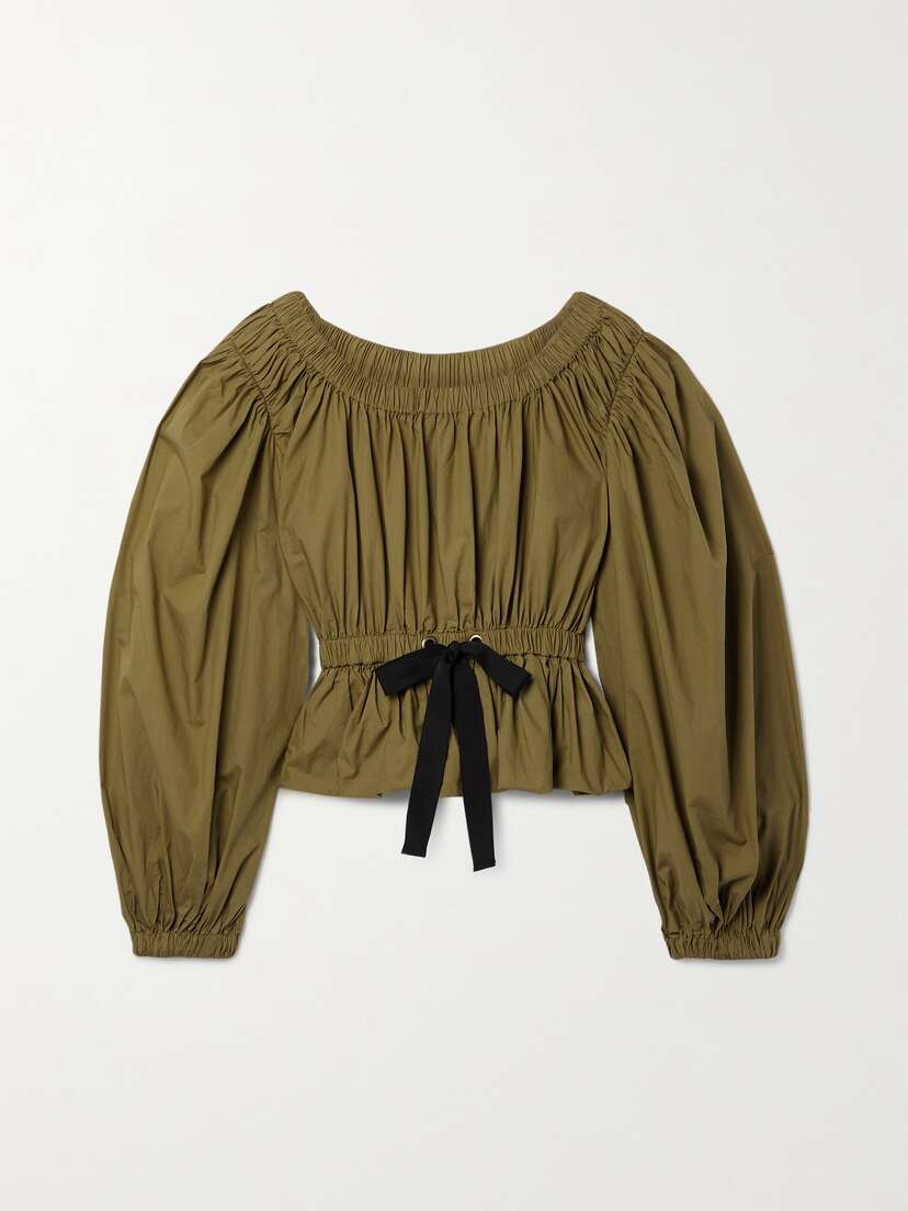 Ulla Johnson Kira Gathered Cotton-poplin Blouse