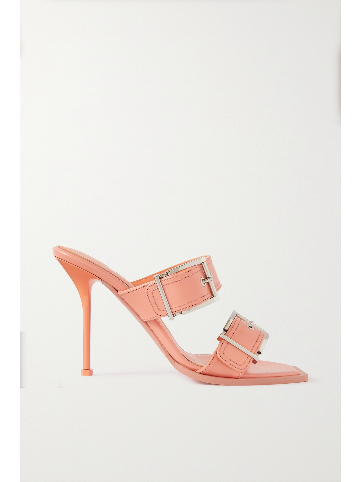 Alexander Mcqueen Double-buckle Leather Sandals In Pink