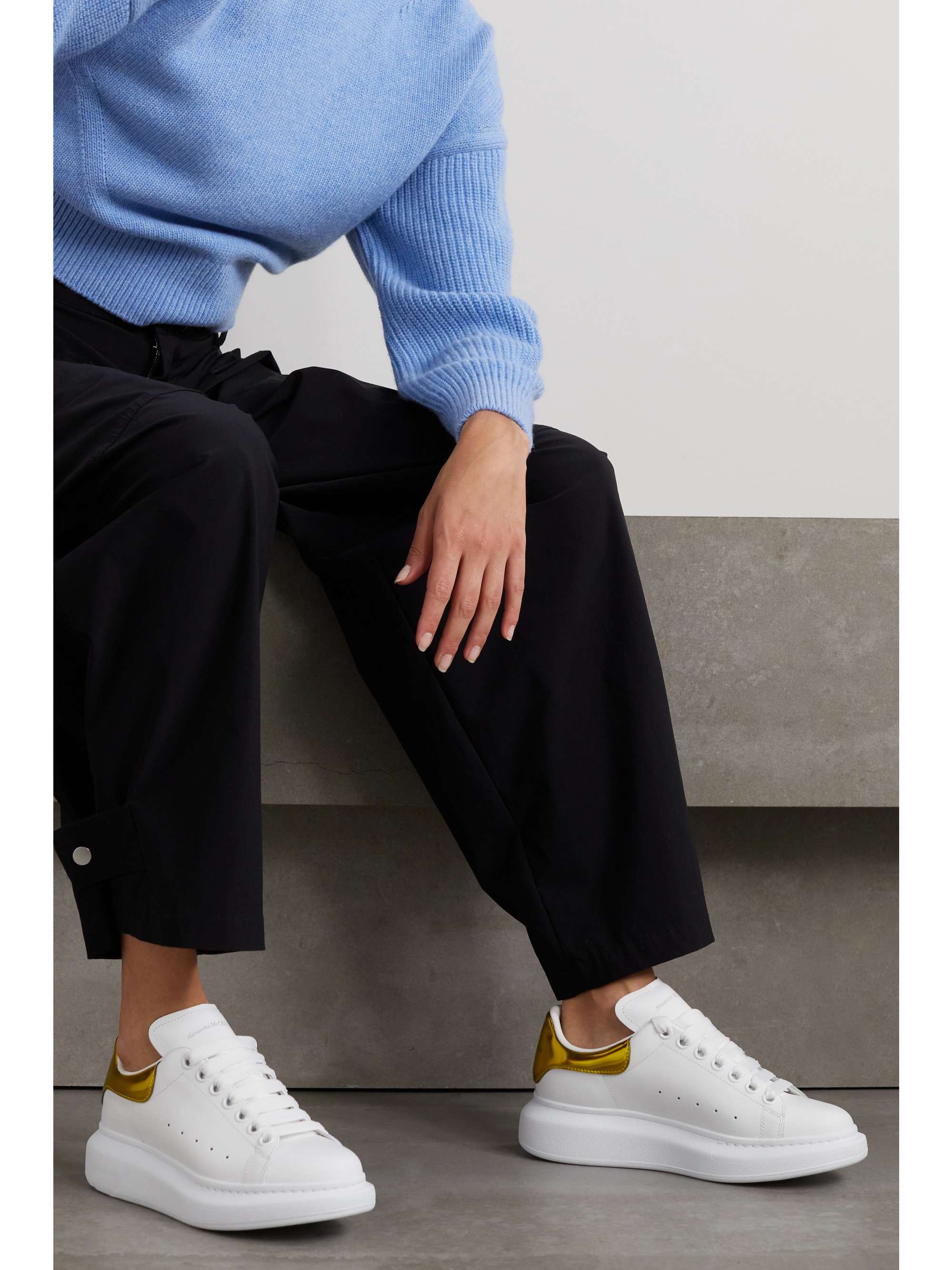 Alexander McQueen Women's Oversize Sneakers with Metal Detail - White - Low-top Sneakers - 6