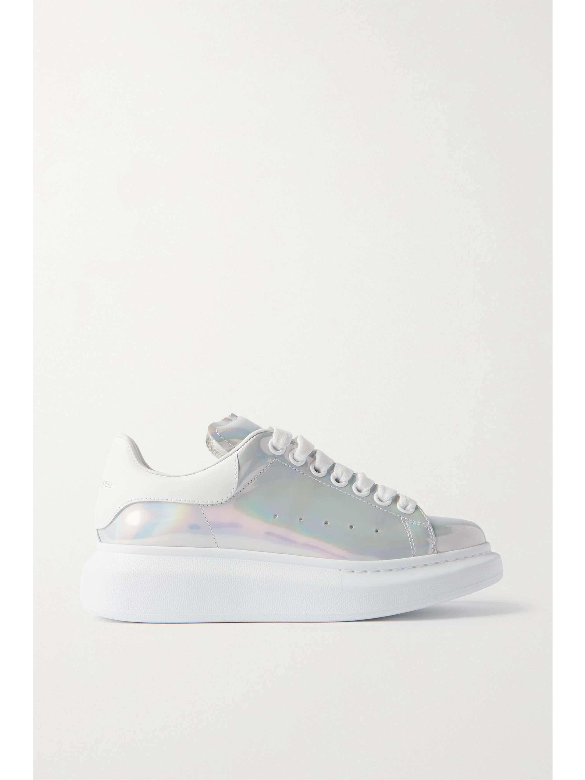 Alexander McQueen - Metallic Leather Exaggerated-sole Sneakers - Silver - IT38 - Net A Porter