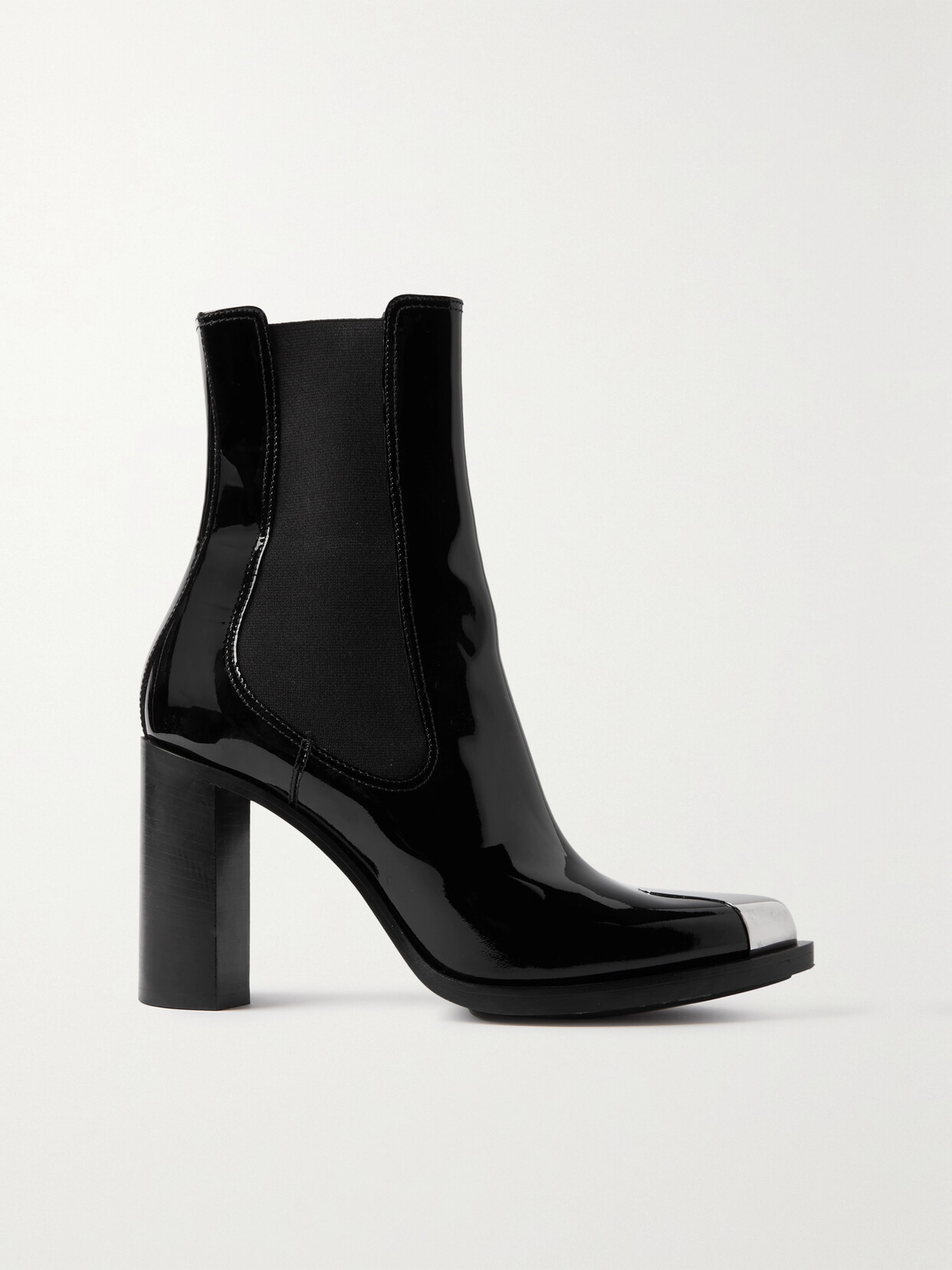 Alexander McQueen - Embellished Patent-leather Chelsea Boots - Black