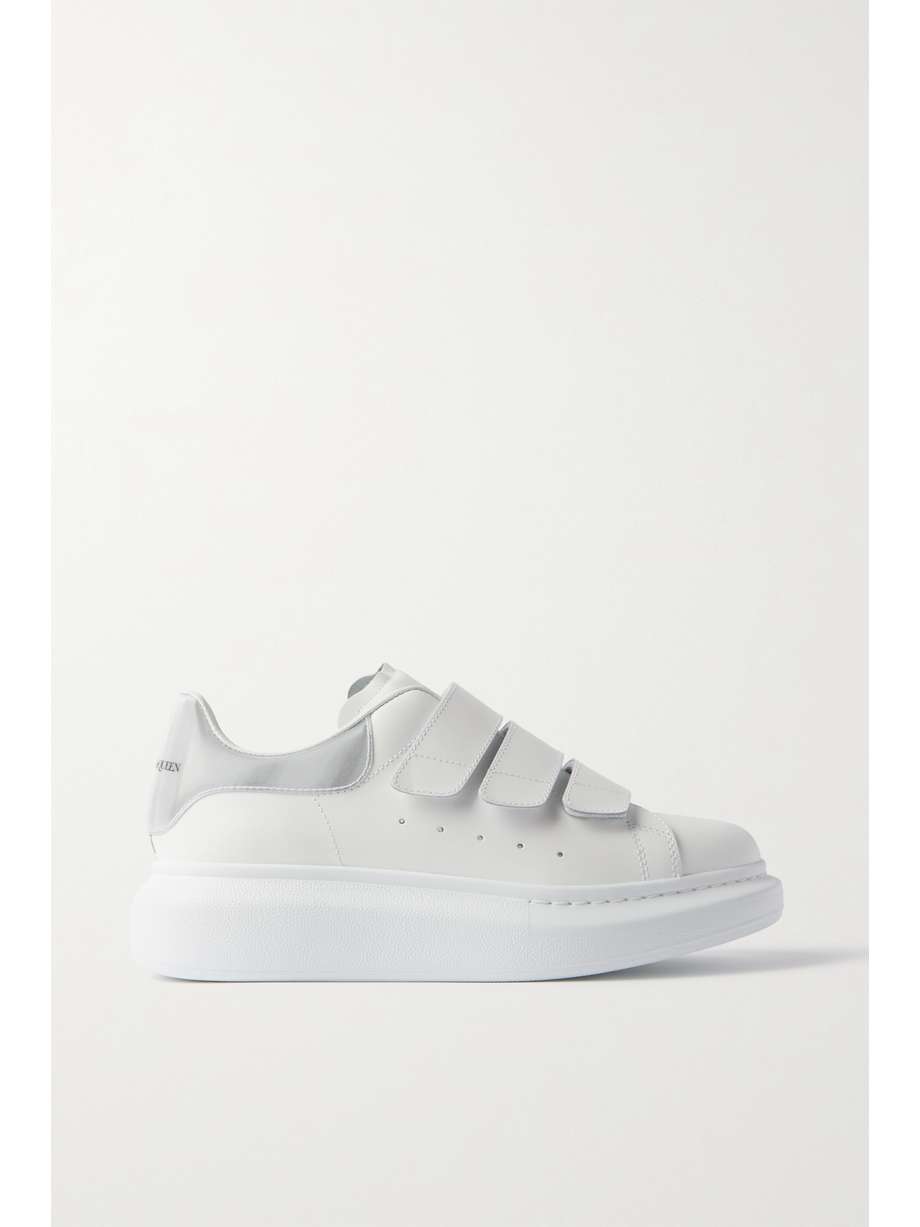 net-a-porter.com | Metallic-trimmed leather exaggerated-sole sneakers
