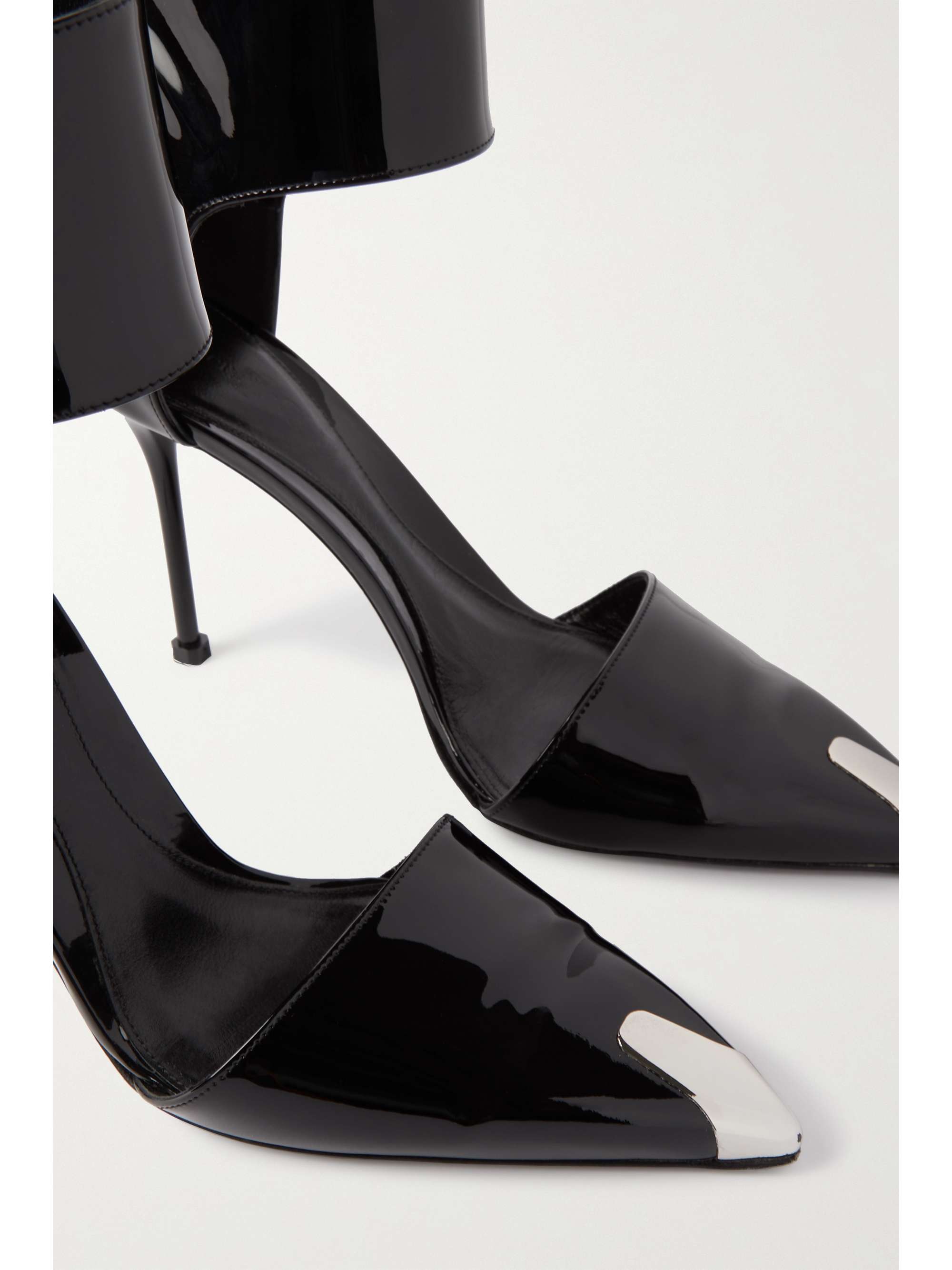 Black Embellished patent-leather pumps 