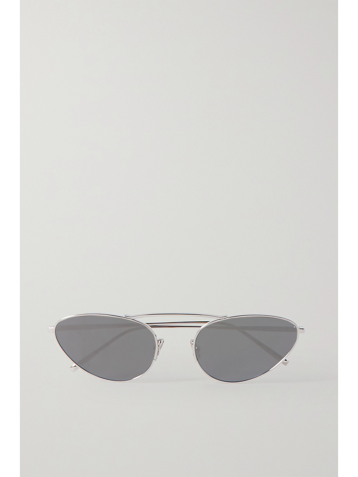 SAINT LAURENT CAT-EYE SILVER-TONE SUNGLASSES