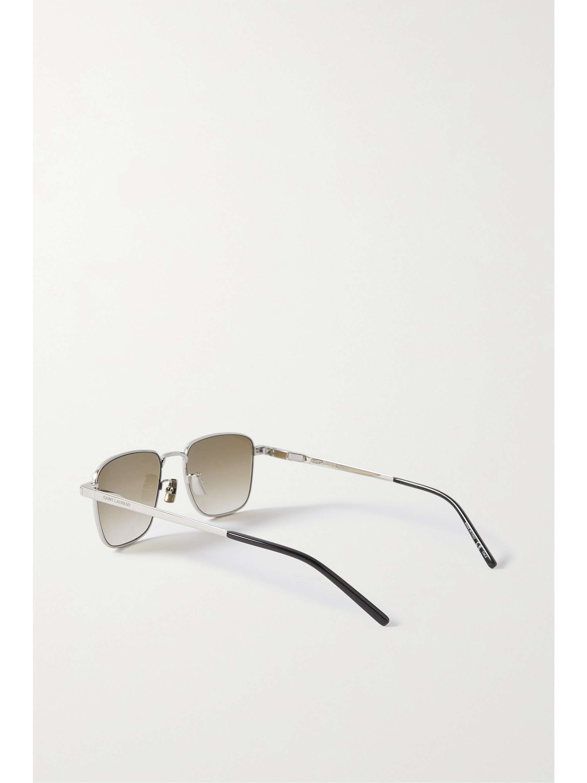 SAINT LAURENT EYEWEAR Square-frame silver-tone sunglasses
