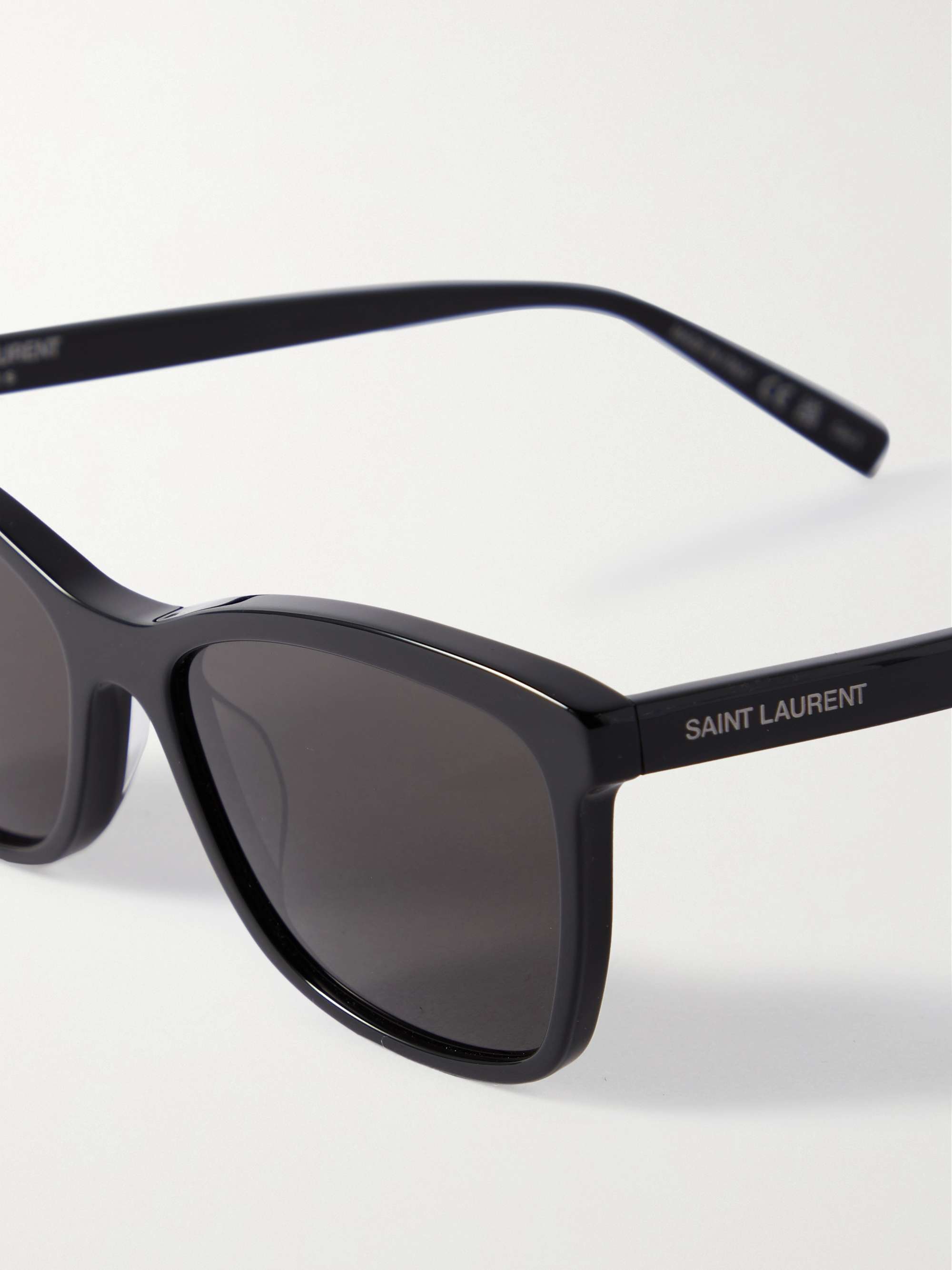 Sunglasses: Square Sunglasses, acetate, metal & calfskin — Fashion