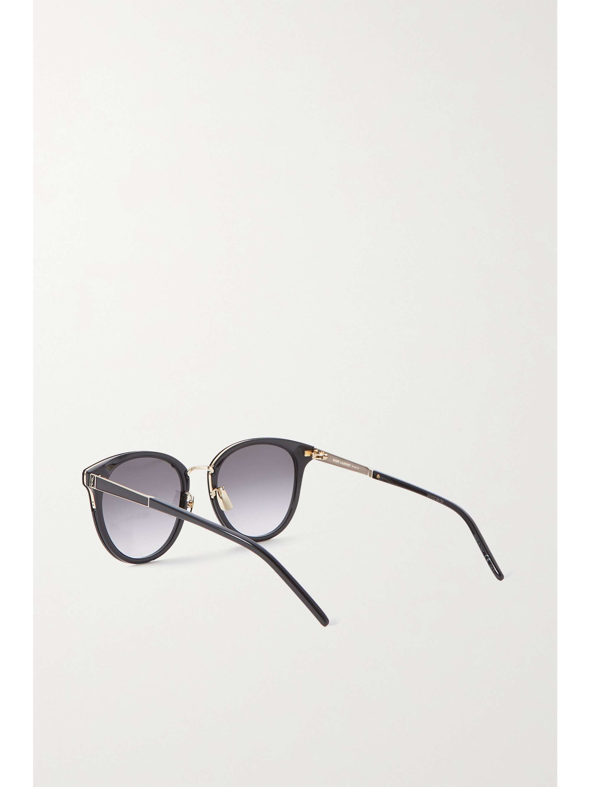 SAINT LAURENT EYEWEAR Round-frame acetate and gold-tone sunglasses