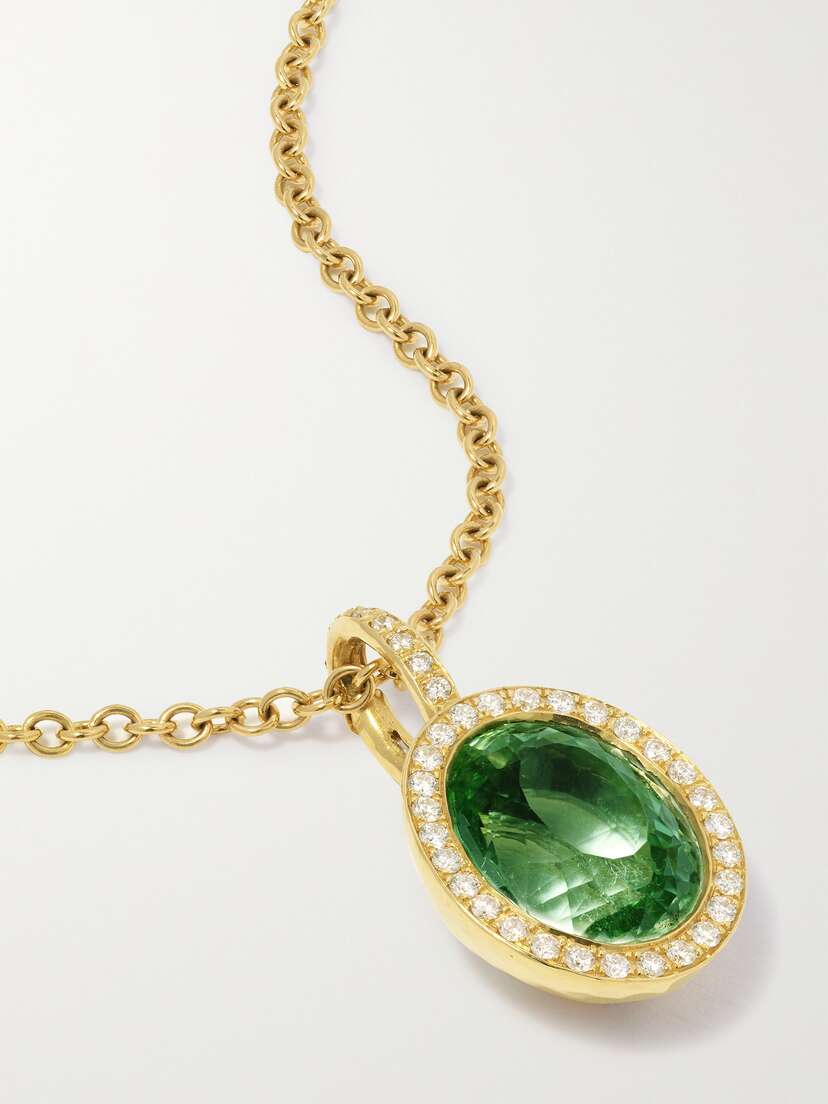 Octavia Elizabeth + Net Sustain 18-karat Recycled Gold, Tourmaline And Diamond Necklace