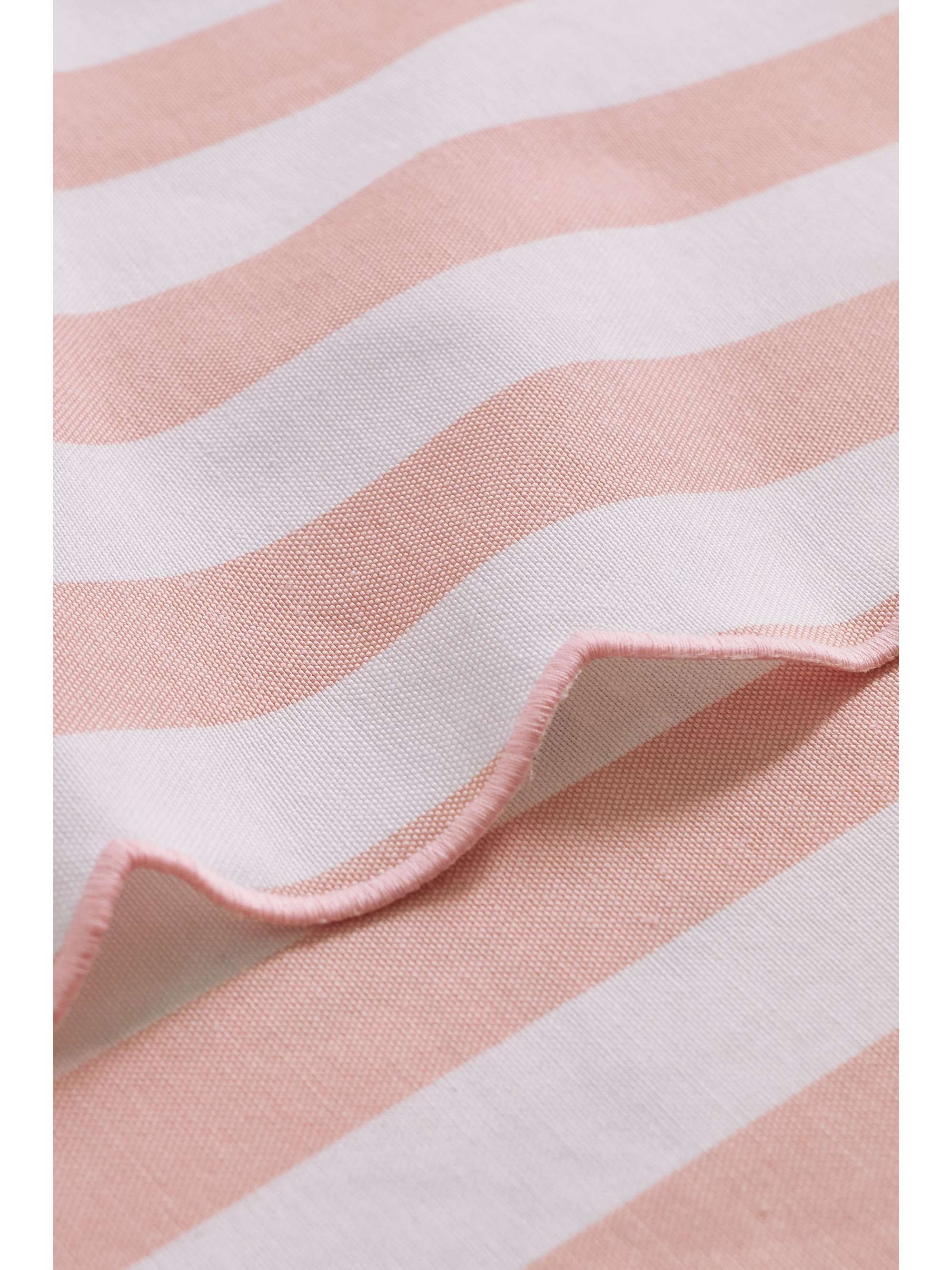 MRS. ALICE Set of two scalloped embroidered striped cotton placemats