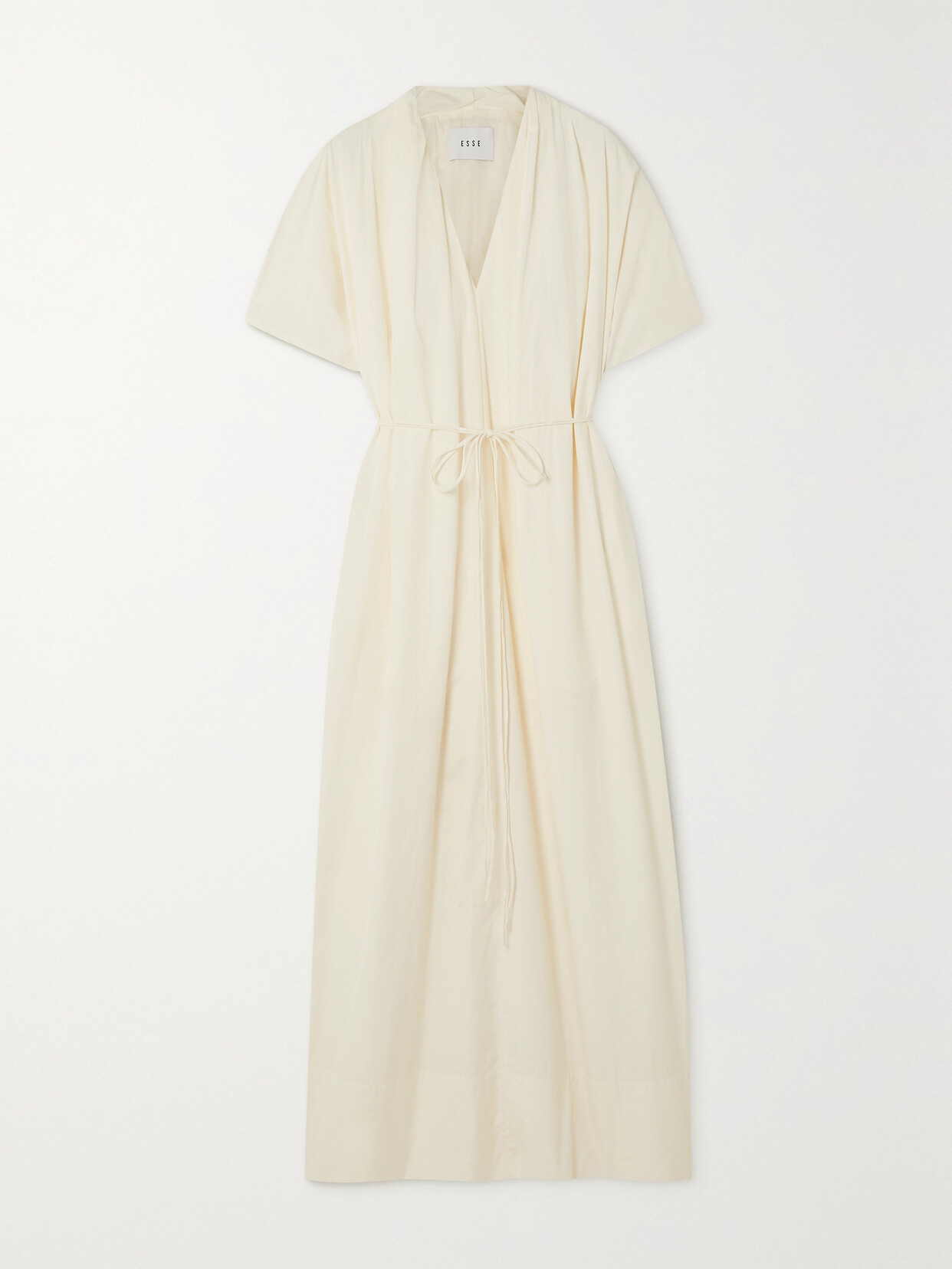 ESSE Studios - + Net Sustain Collected Gathered Cotton-poplin Maxi Dress - Cream