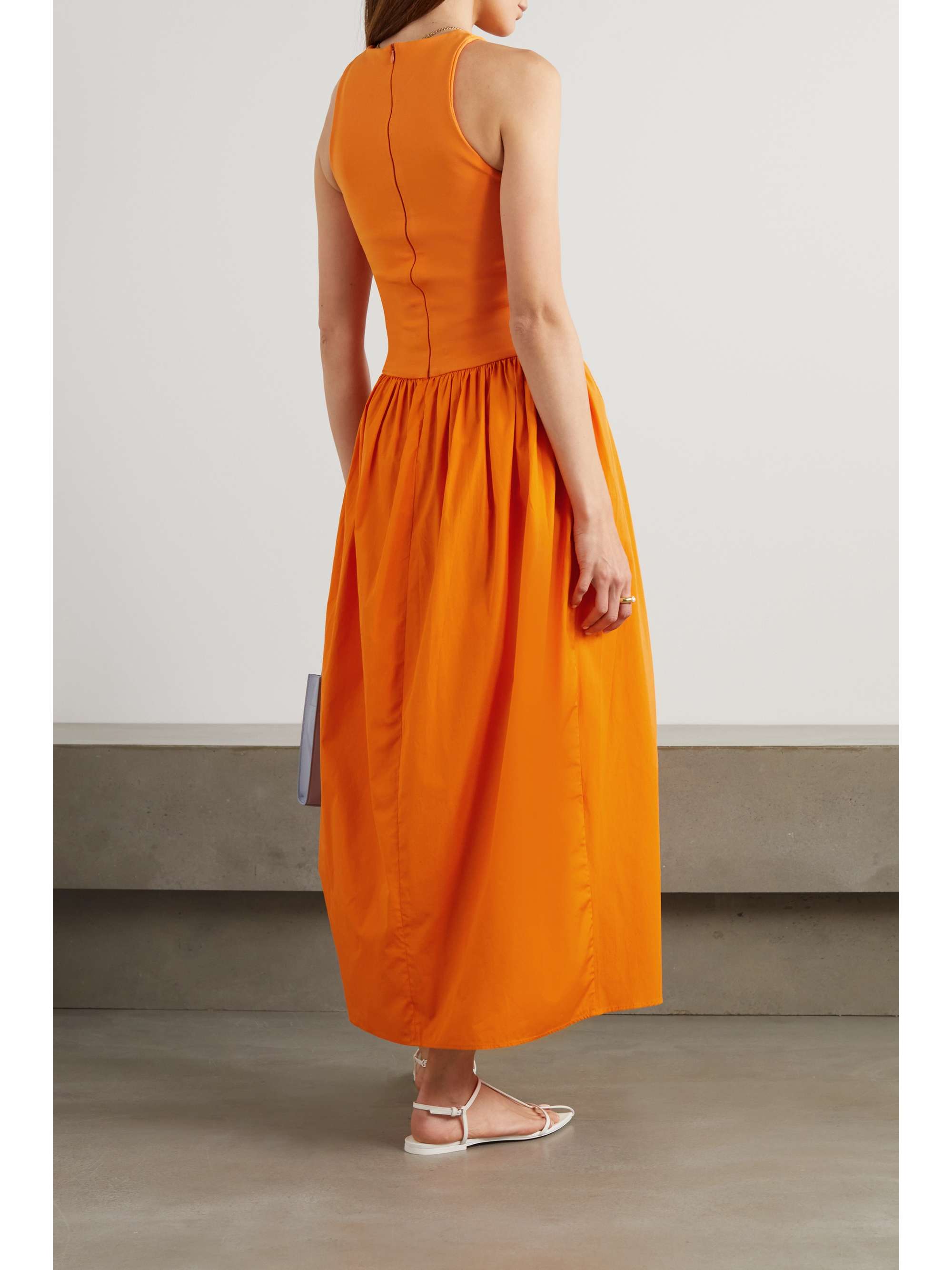 ESSE STUDIOS + NET SUSTAIN stretch-knit and cotton-poplin maxi dress