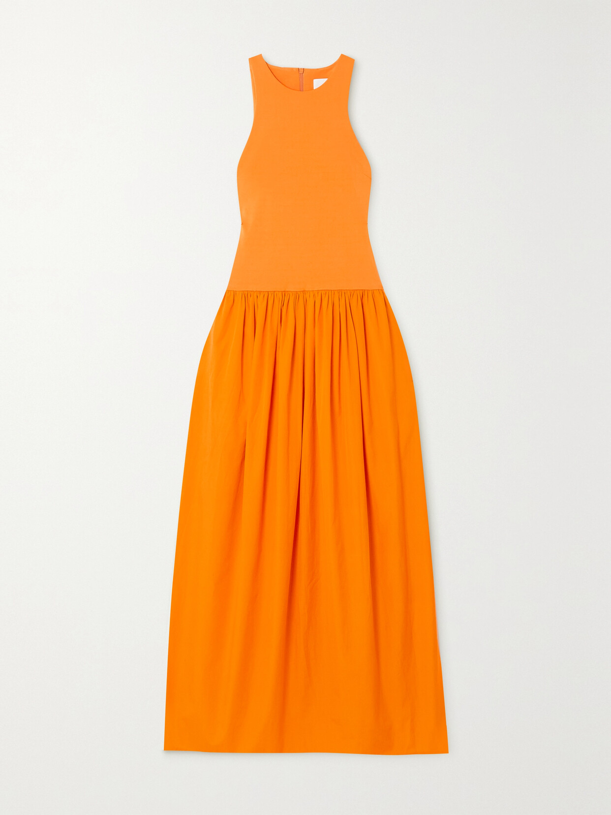 ESSE Studios - + Net Sustain Stretch-knit And Cotton-poplin Maxi Dress - Orange