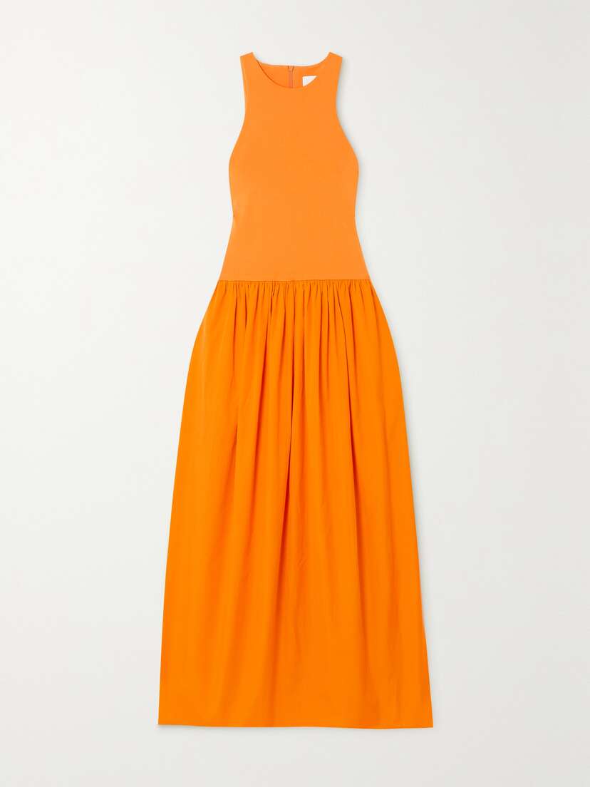 ESSE Studios + Net Sustain Stretch-knit And Cotton-poplin Maxi Dress - UK 14
