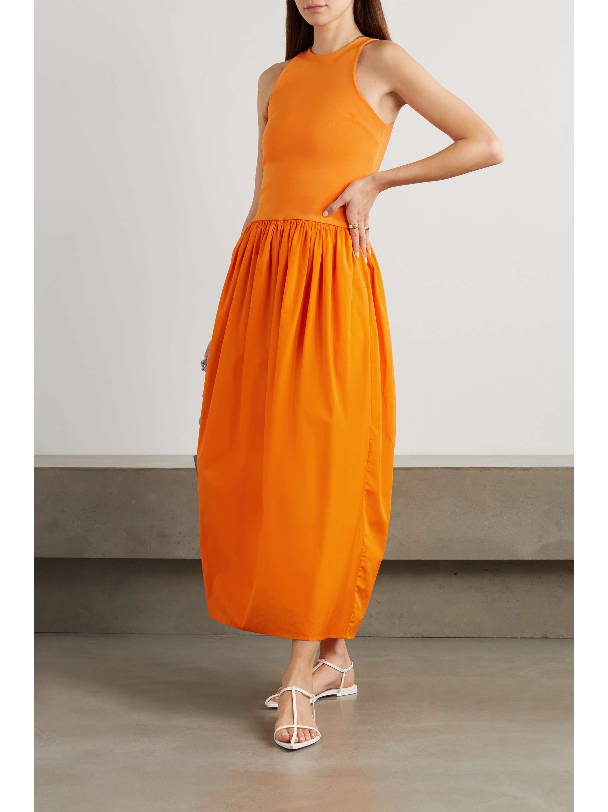 ESSE STUDIOS + NET SUSTAIN stretch-knit and cotton-poplin maxi dress