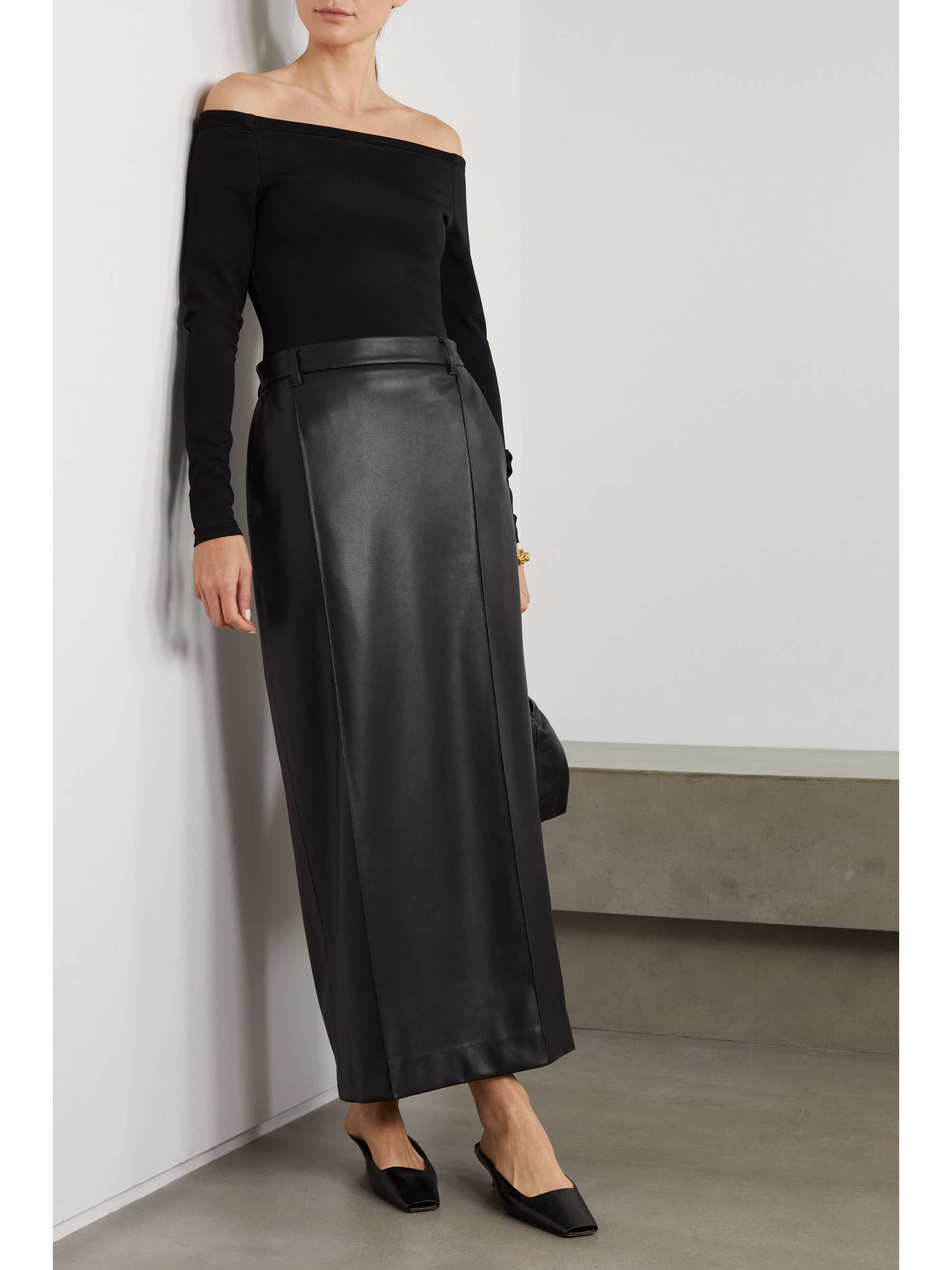 ESSE STUDIOS + NET SUSTAIN off-the-shoulder stretch-knit top
