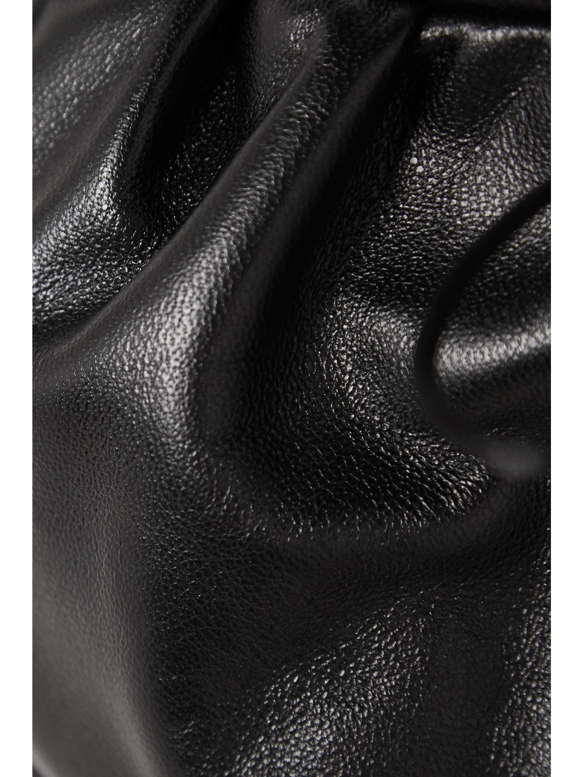 16ARLINGTON Salm bead-embellished gathered textured-leather tank