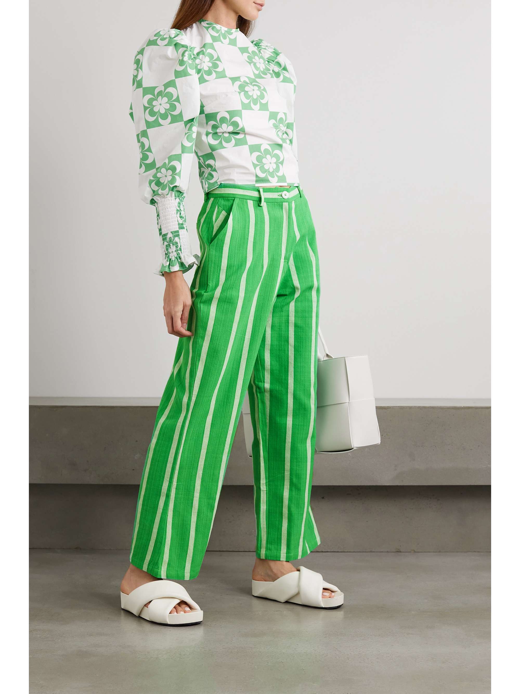 SINDISO KHUMALO MaryJo striped cotton wide-leg pants