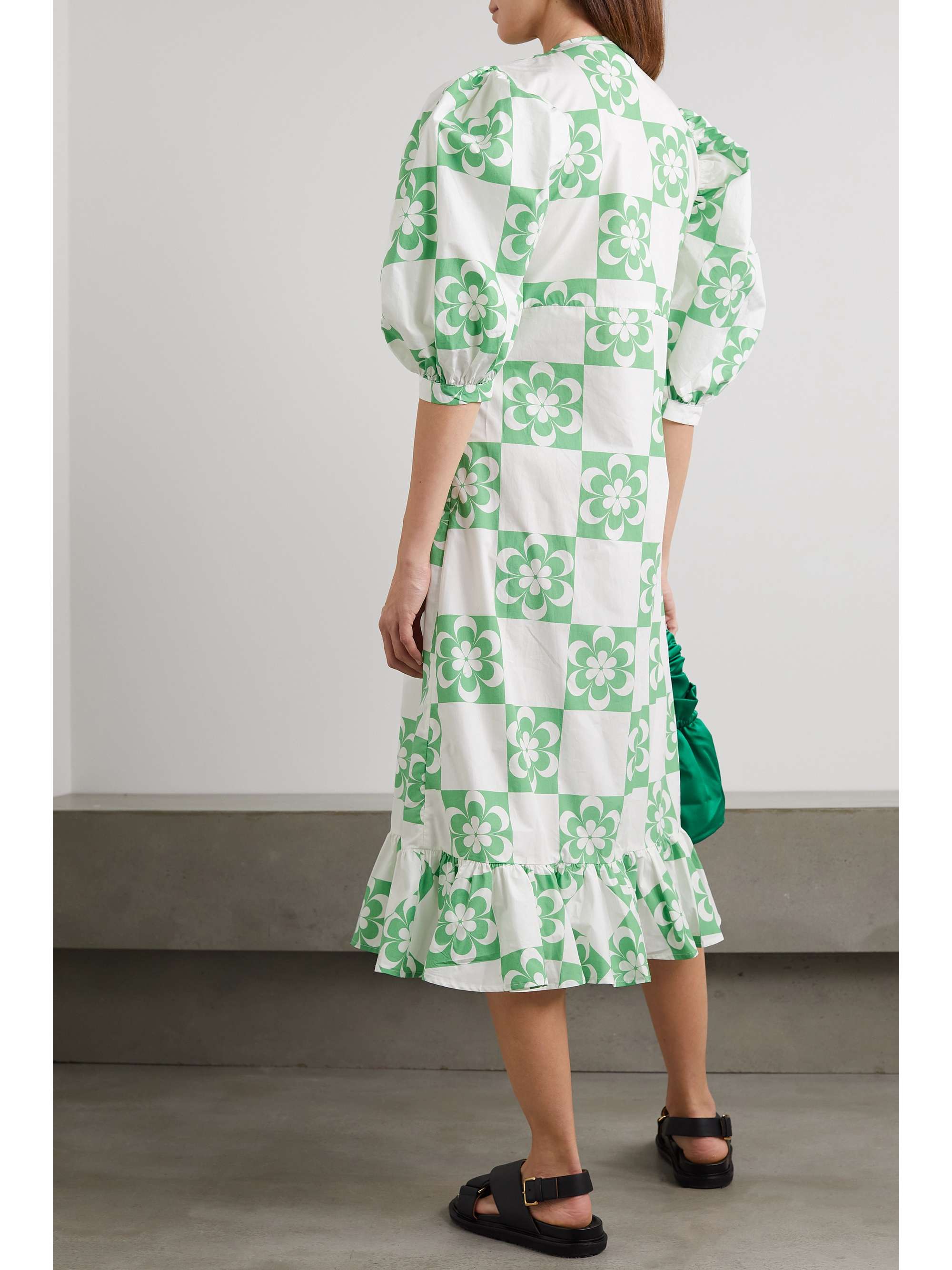 SINDISO KHUMALO Bridgette ruffled floral-print cotton-poplin midi dress