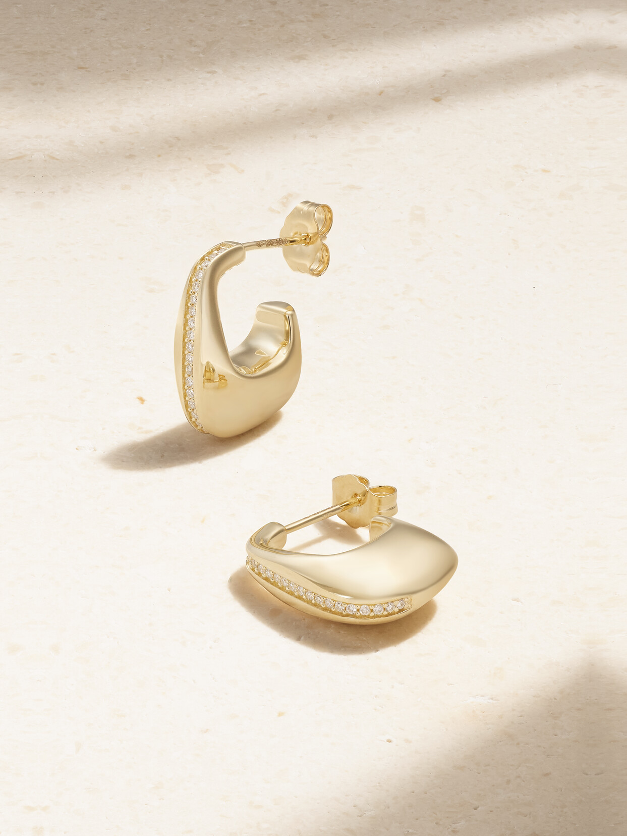 By Pariah The Bell 9-karat Recycled Gold Diamond Hoop Earrings