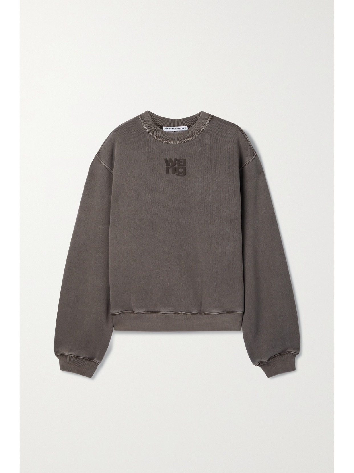 Alexander Wang T Puff Paint Logo Essential Sweatshirt In Brown