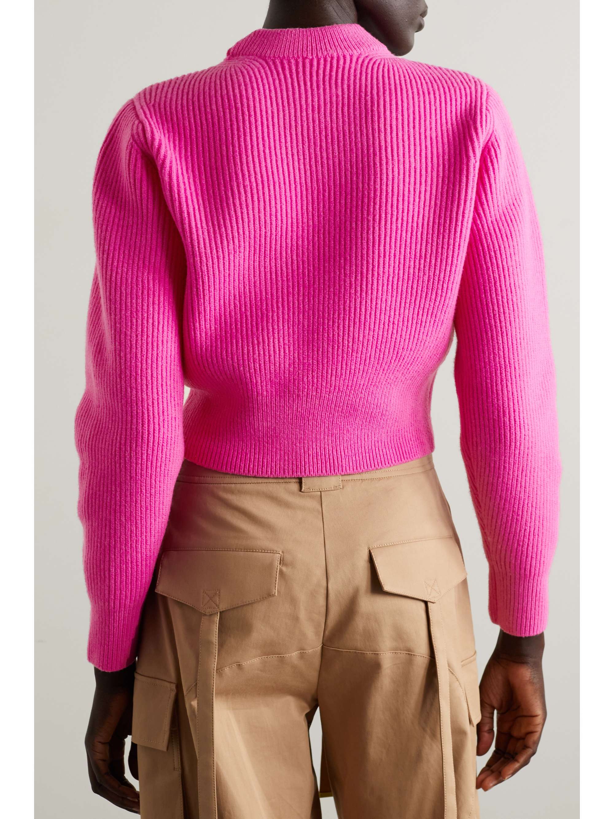 Pink Ribbed wool-blend sweater | T BY 