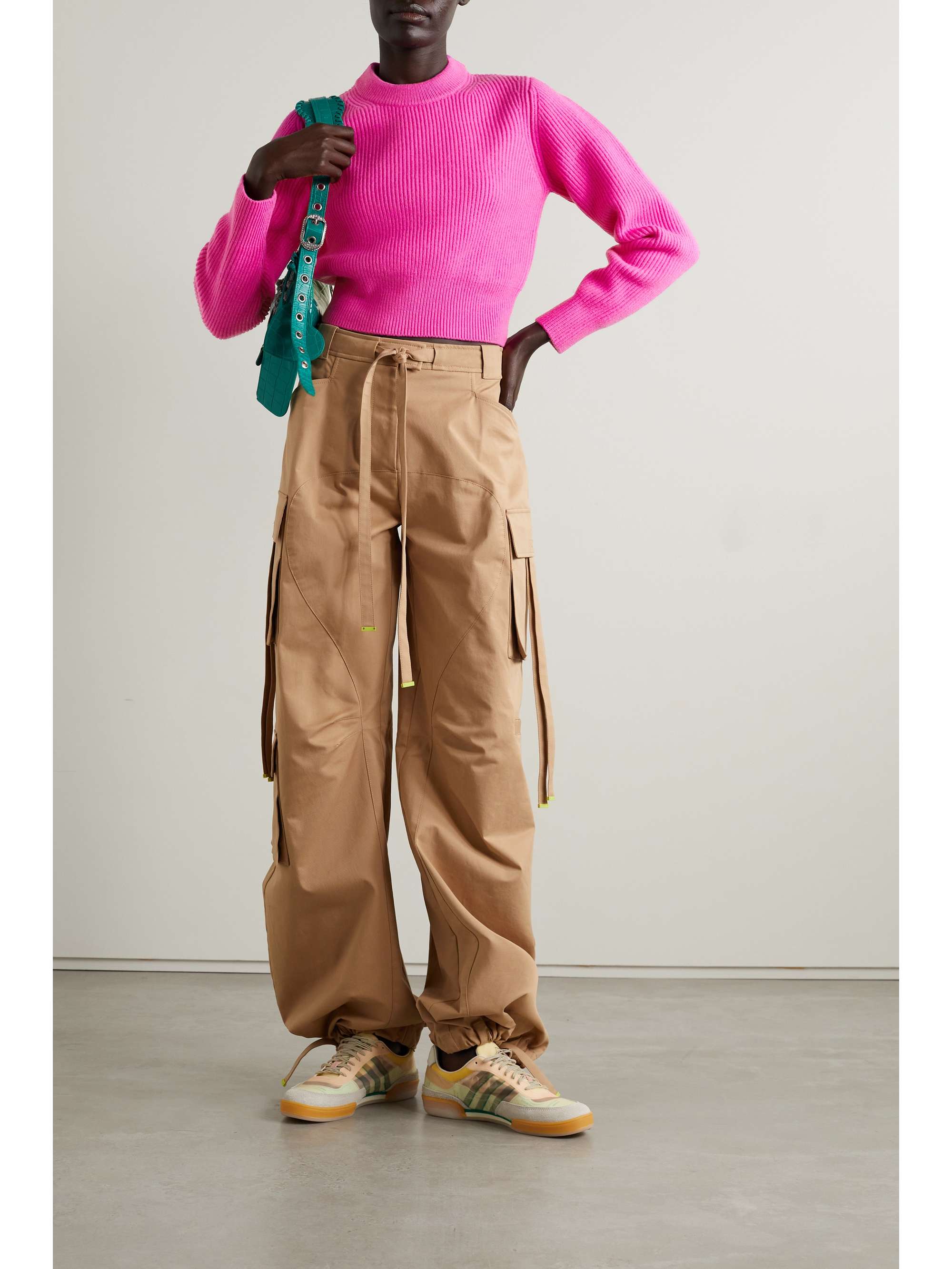 Pink Ribbed wool-blend sweater | T BY 