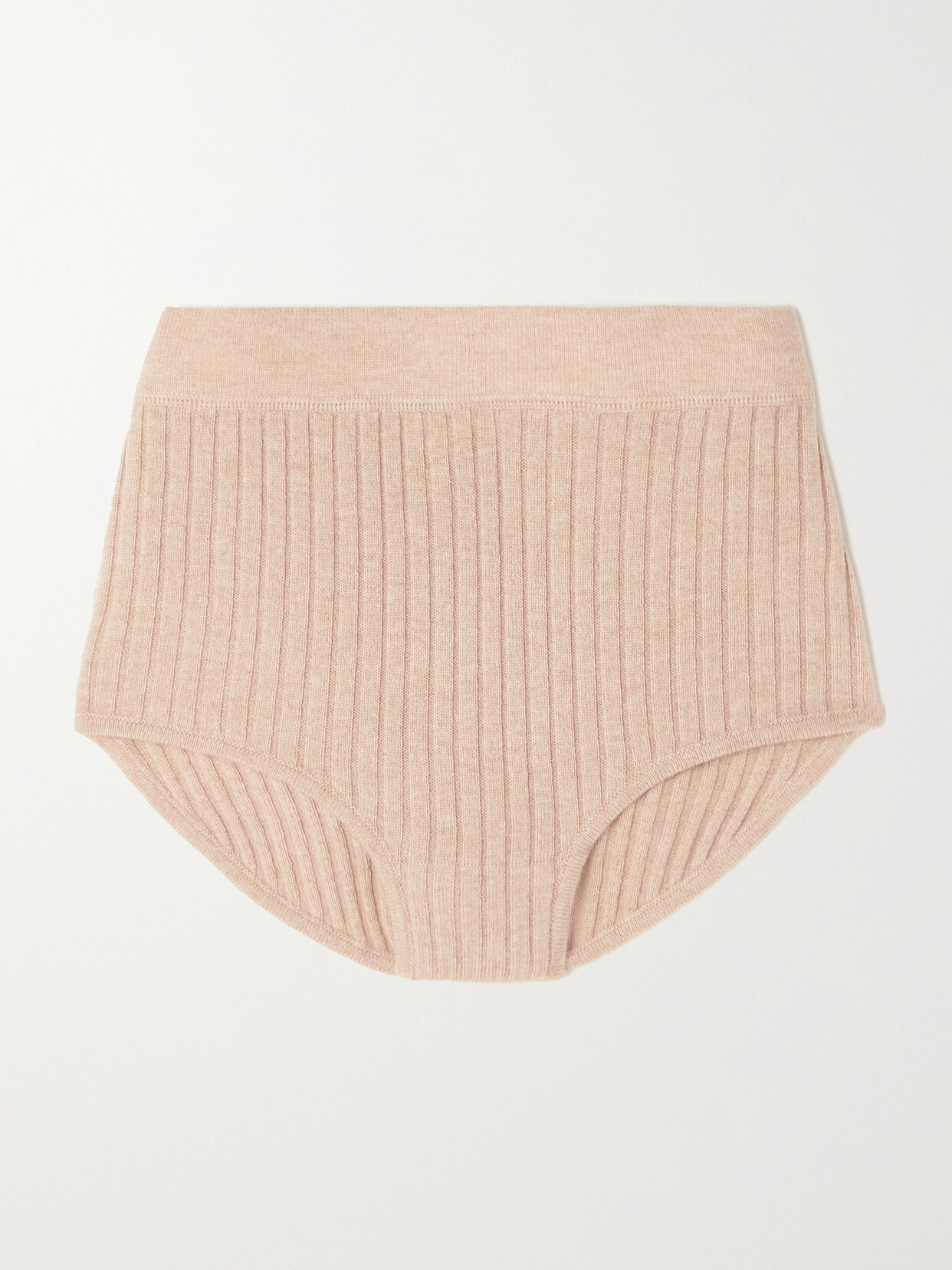 Eres Coeur Ribbed Wool And Cashmere-blend Briefs In Gray