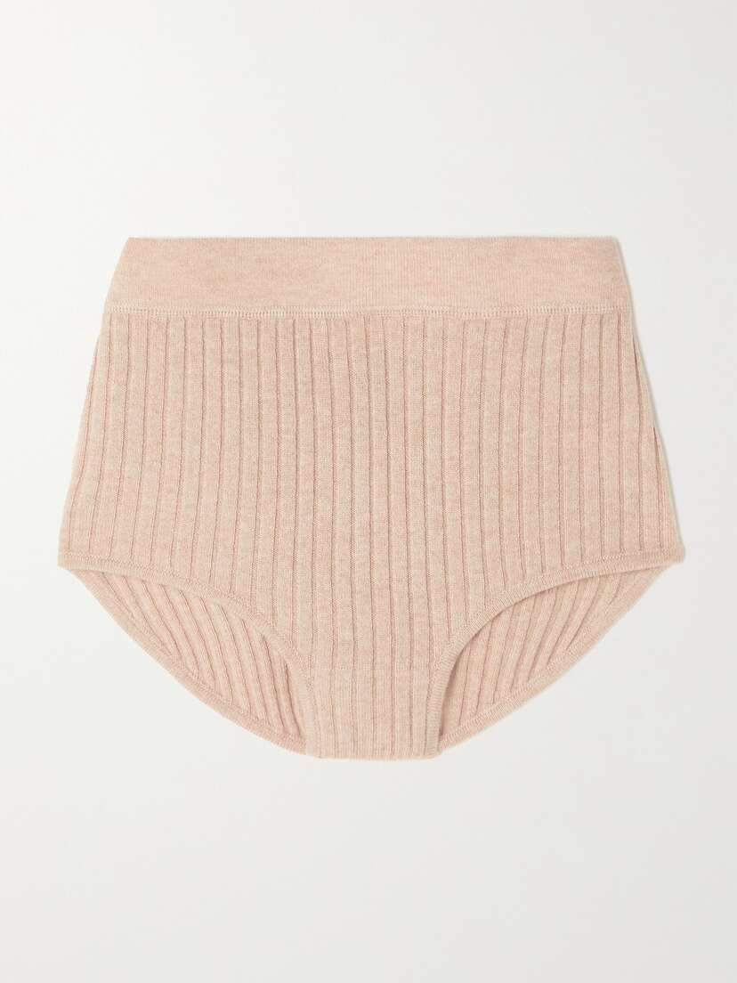 Eres Coeur Ribbed Wool And Cashmere-blend Briefs