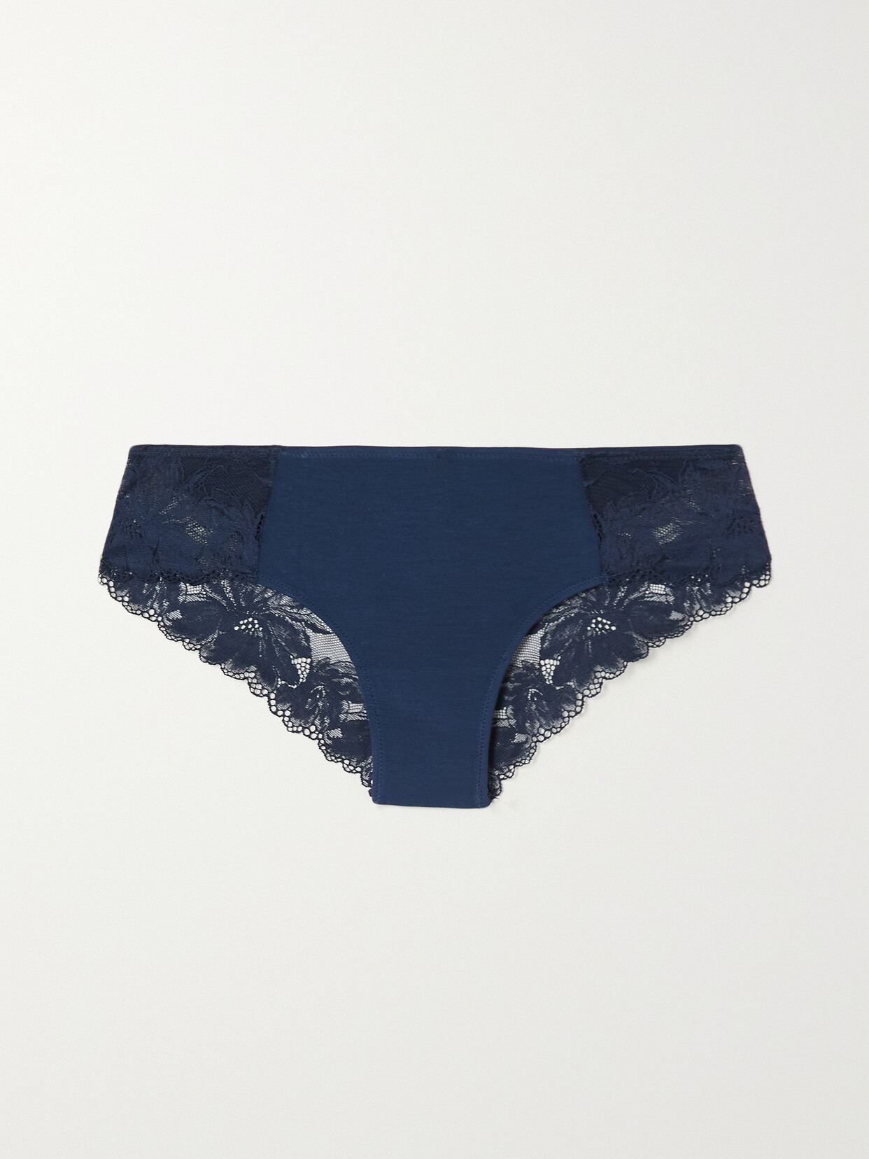 Eberjey - Rosalia Lace-trimmed Stretch-tencel Modal Jersey Briefs - Blue