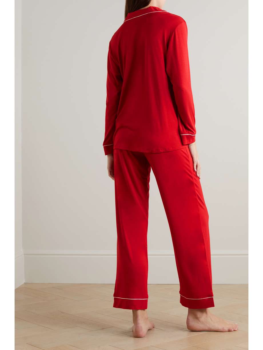 EBERJEY Gisele piped stretchmodal pajama set NETAPORTER