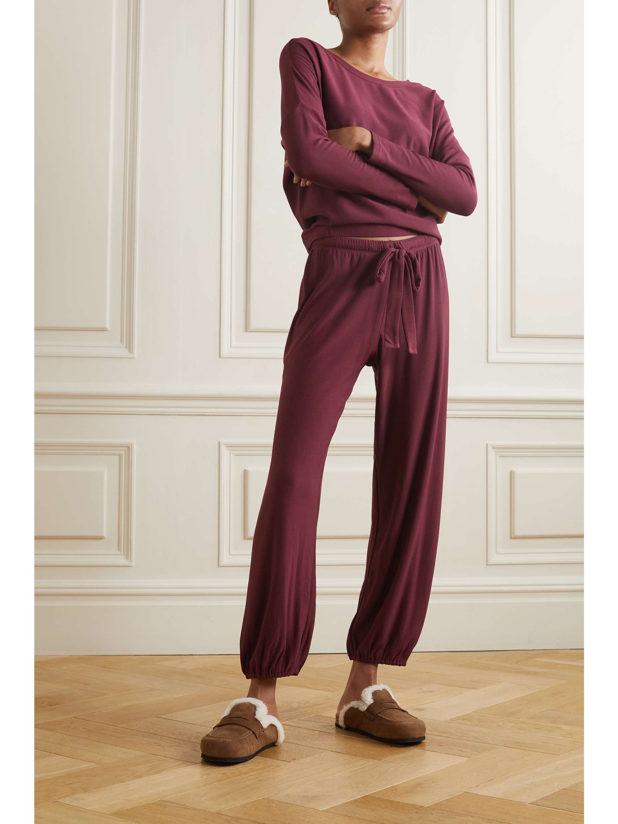 EBERJEY Stretch-modal jersey track pants