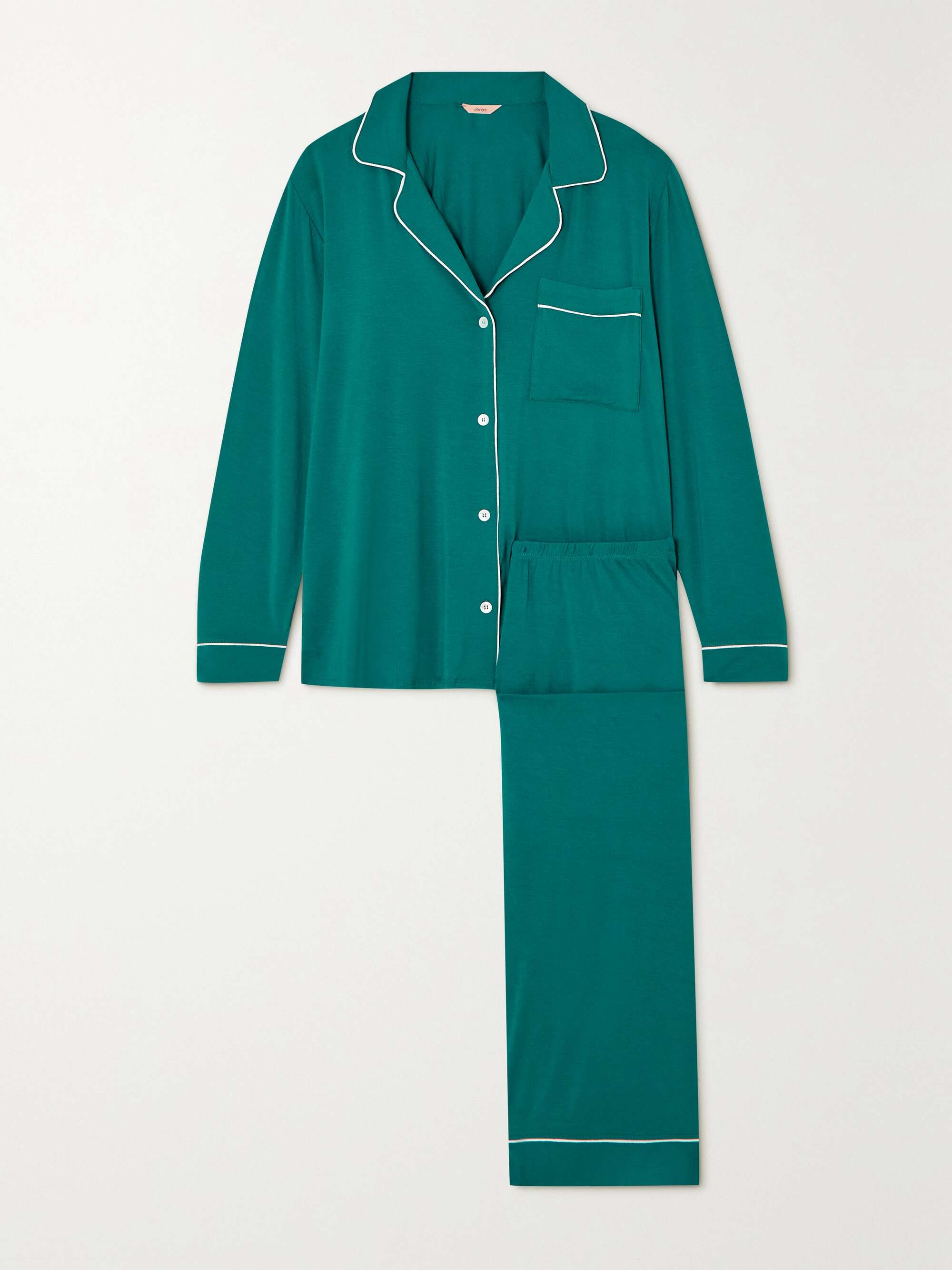 EBERJEY Gisele piped stretchmodal pajama set NETAPORTER