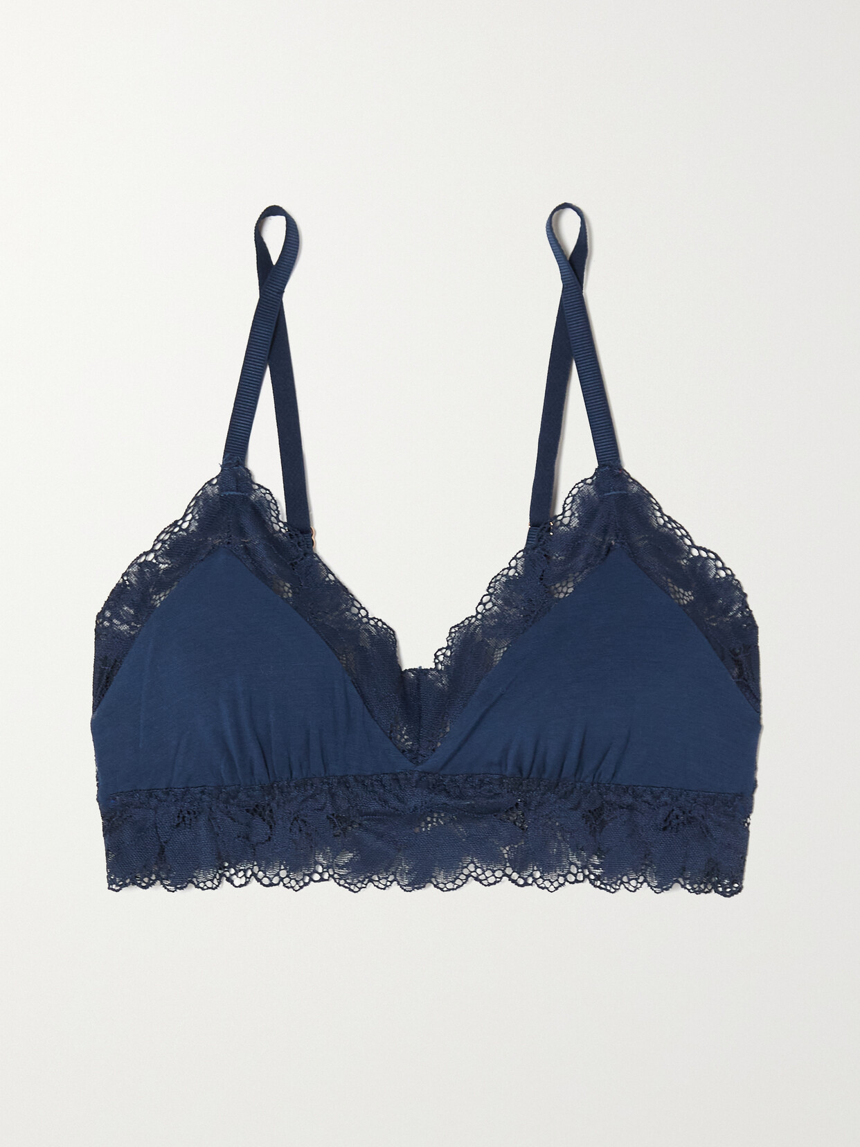 Eberjey - Rosalia Lace-trimmed Stretch-tencel Modal Jersey Soft-cup Bra - Blue