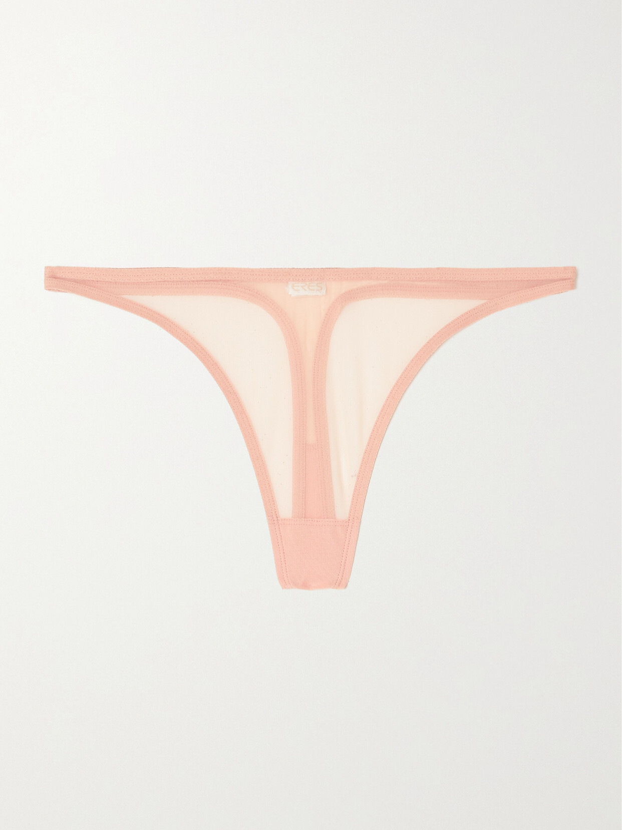 Eres Promesse Stretch-tulle Thong In Pink