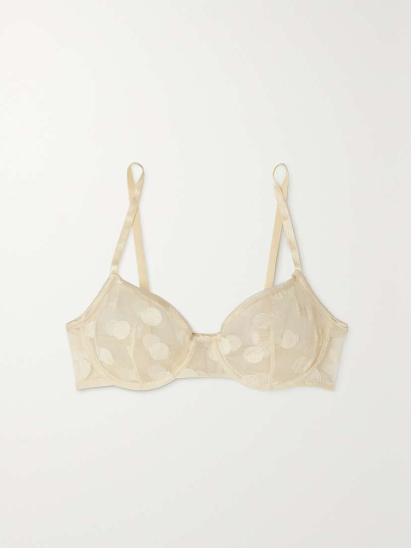 Eres Tourbillon Polka-dot Stretch-leavers Lace Underwired Balconette Bra